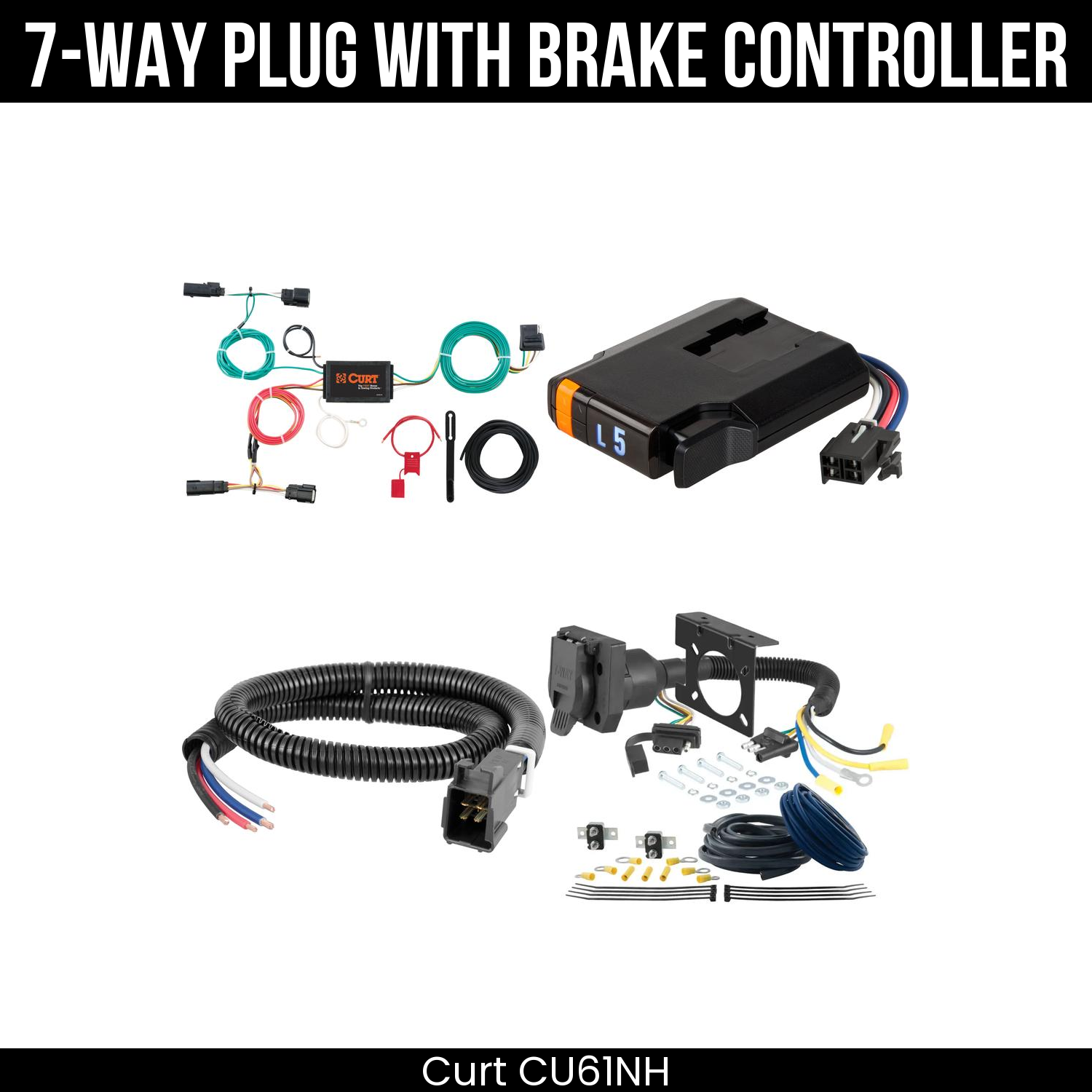 Trailer Wiring 7-Way Plug w/ Bracket , Discovery Next Brake Control