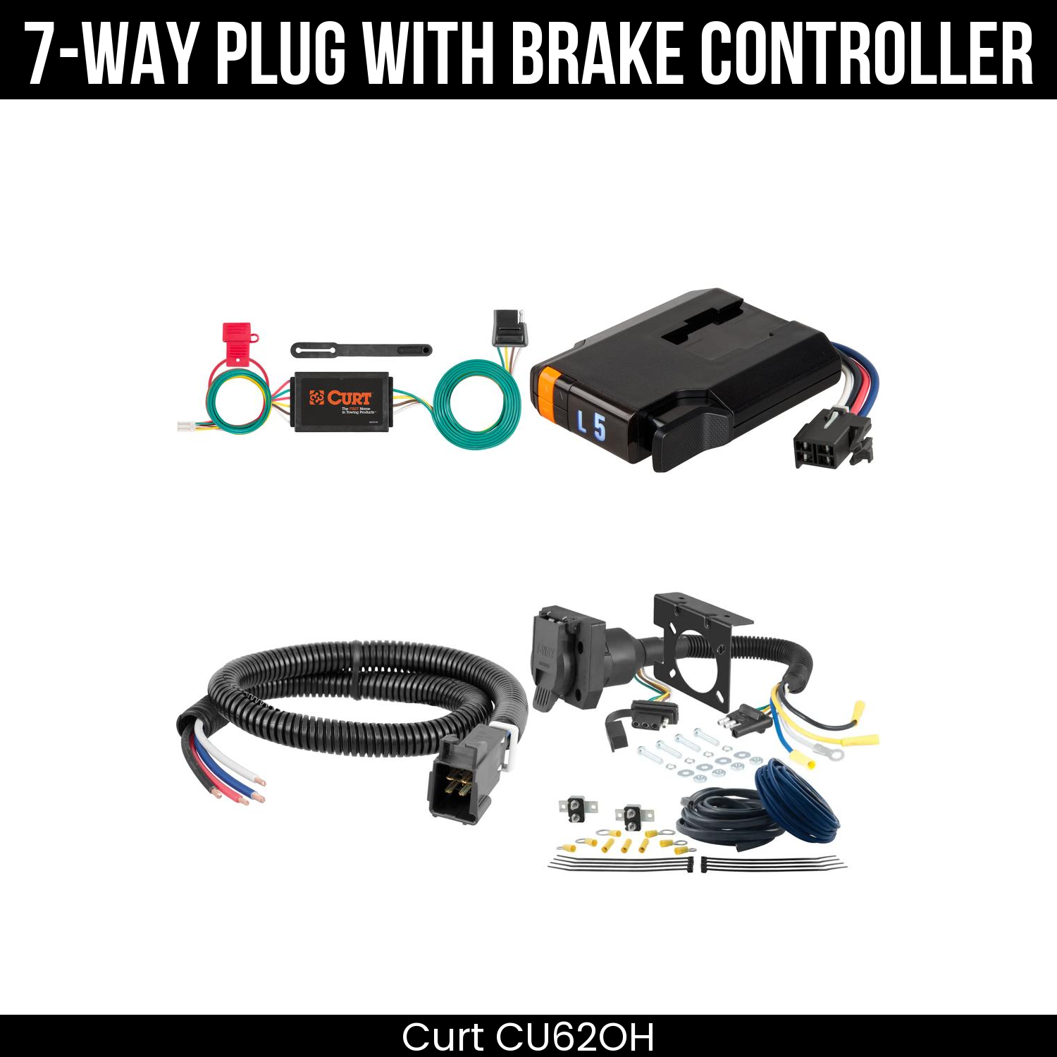 Trailer Wiring 7-Way Plug w/ Bracket , Discovery Next Brake Control