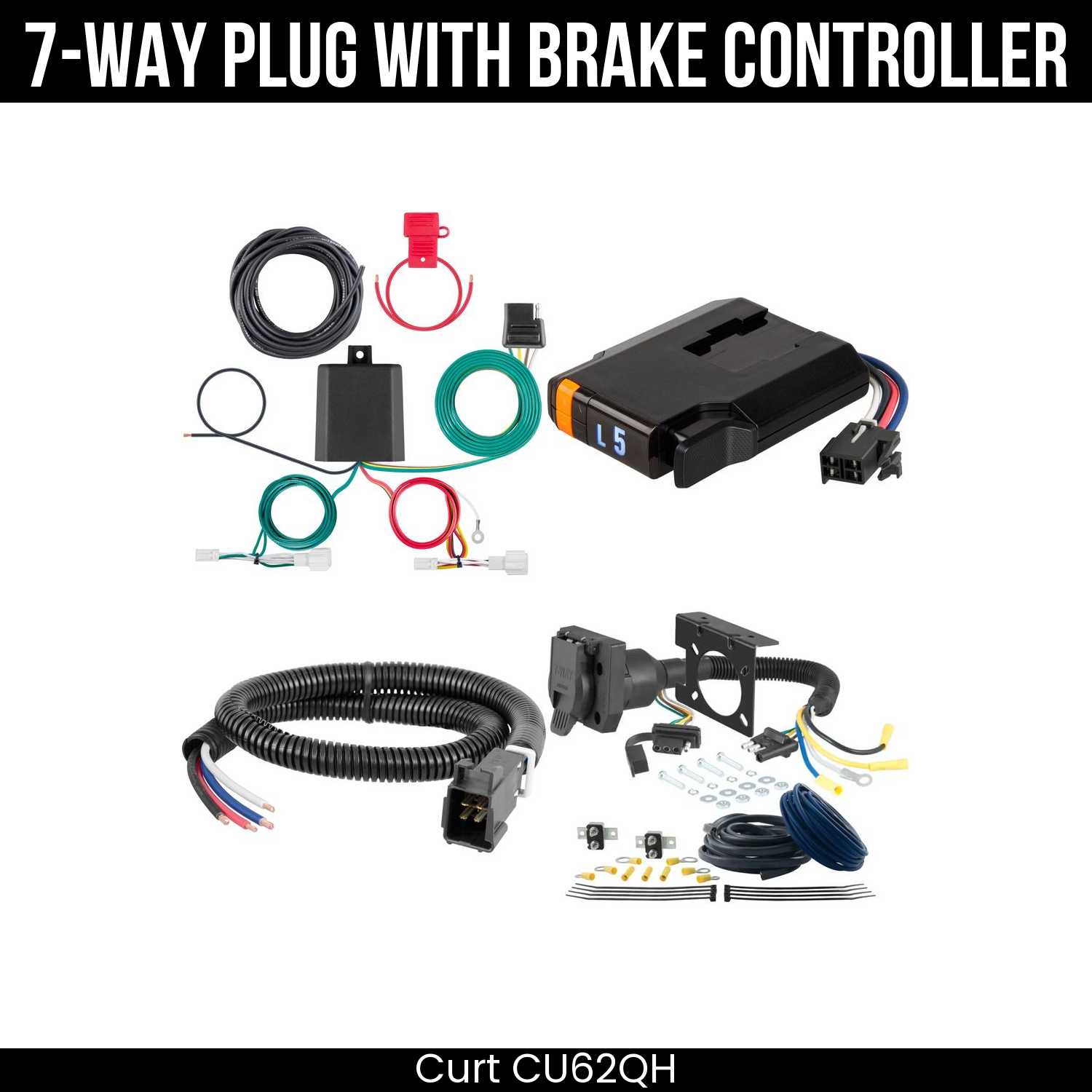 Trailer Wiring 7-Way Plug w/ Bracket , Discovery Next Brake Control
