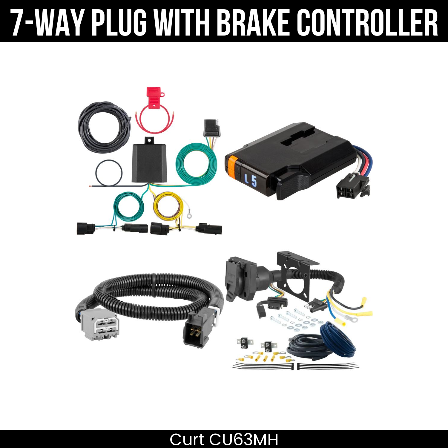 Trailer Wiring 7-Way Plug w/ Bracket , Discovery Next Brake Control
