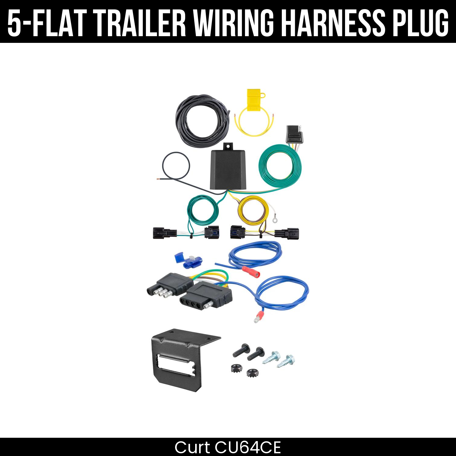 Trailer Wiring 5-Flat Plug w/ Bracket