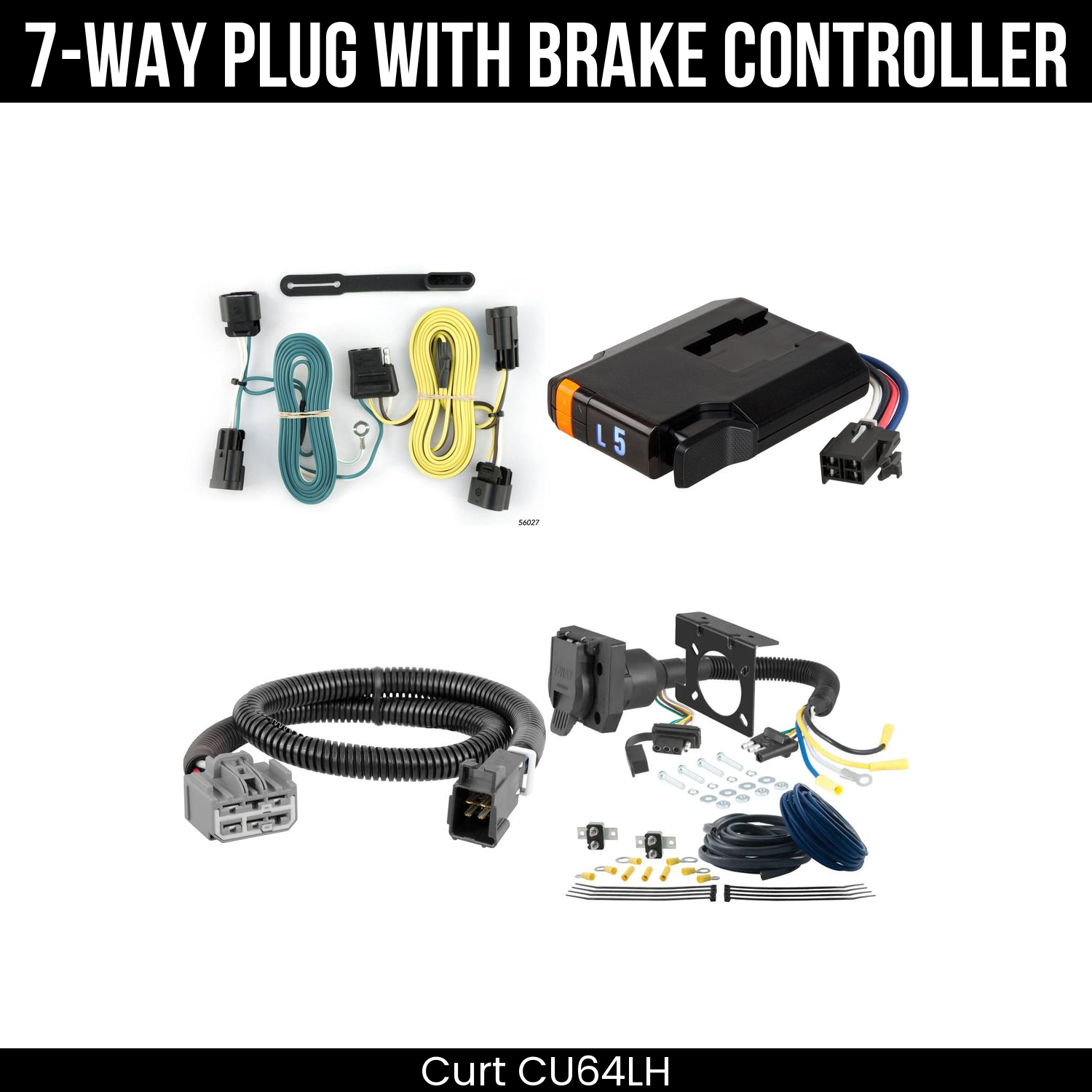Trailer Wiring 7-Way Plug w/ Bracket , Discovery Next Brake Control