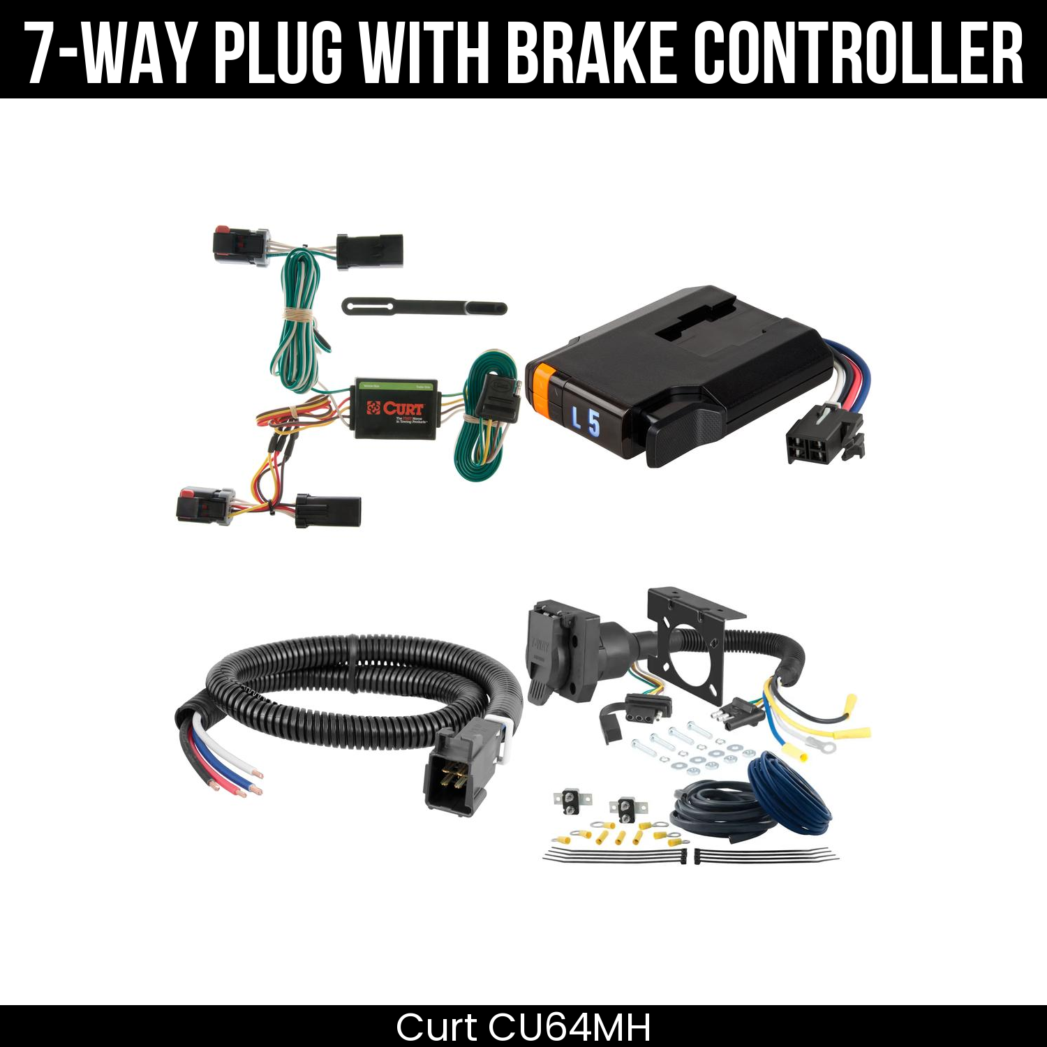 Trailer Wiring 7-Way Plug w/ Bracket , Discovery Next Brake Control