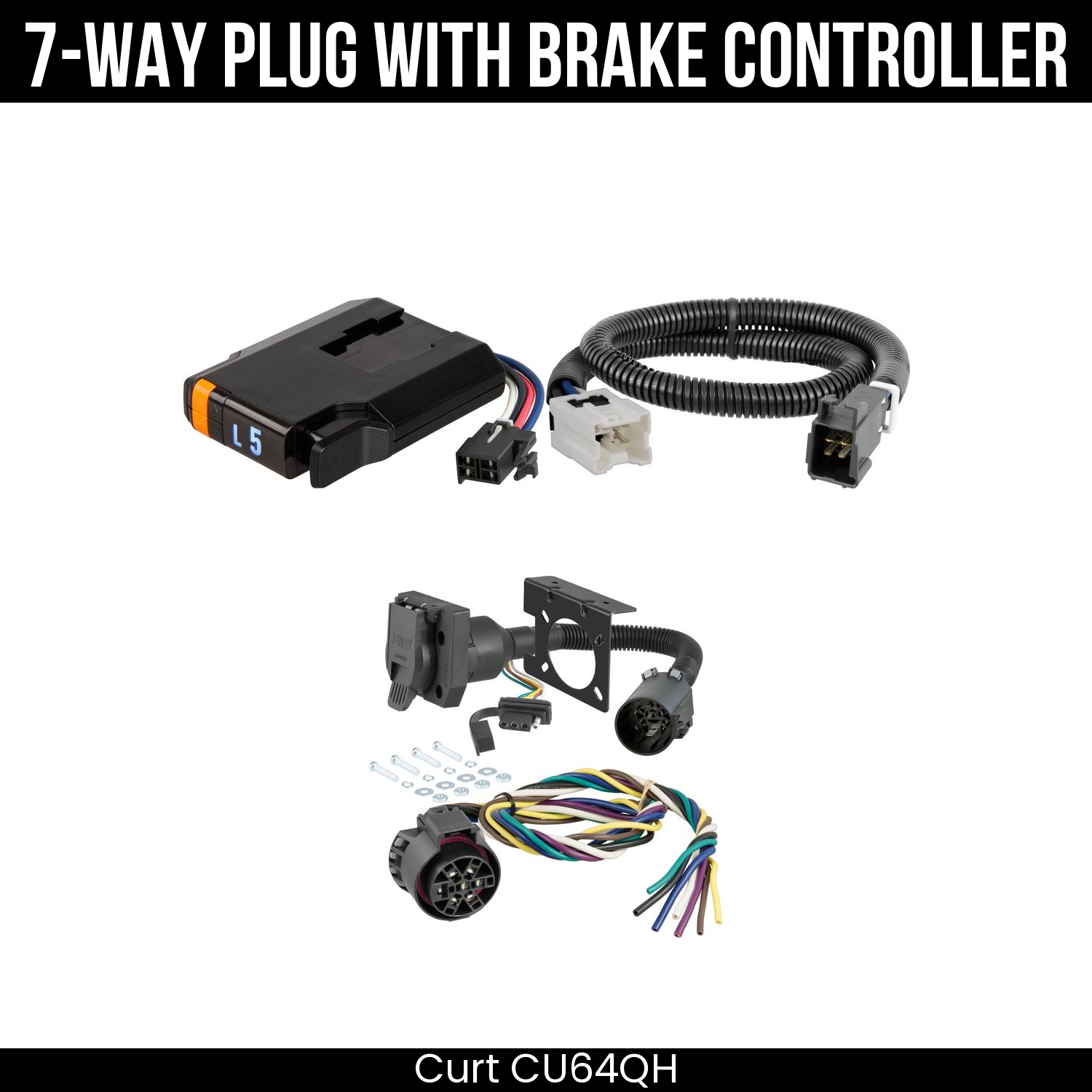 Trailer Wiring 7-Way Plug w/ Bracket , Discovery Next Brake Control