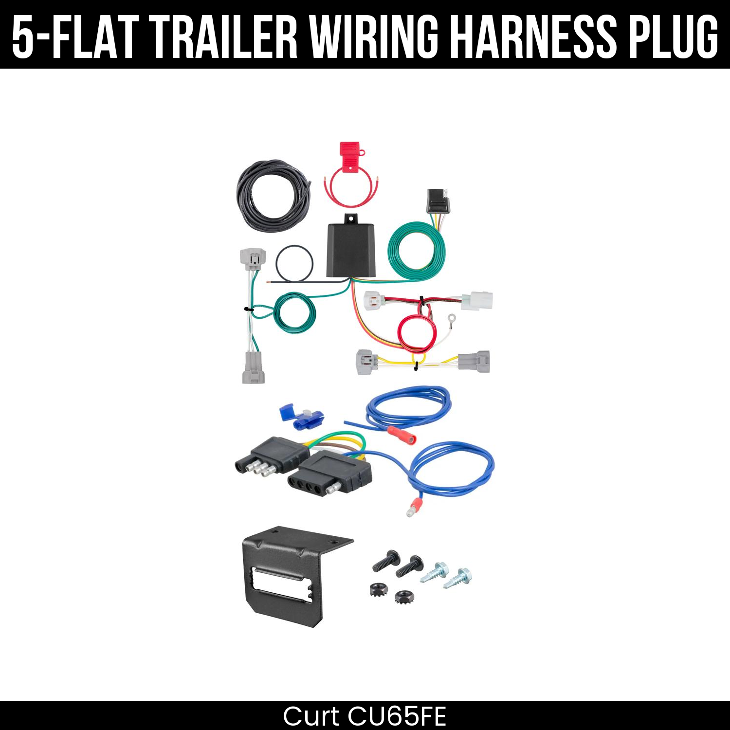 Trailer Wiring 5-Flat Plug w/ Bracket