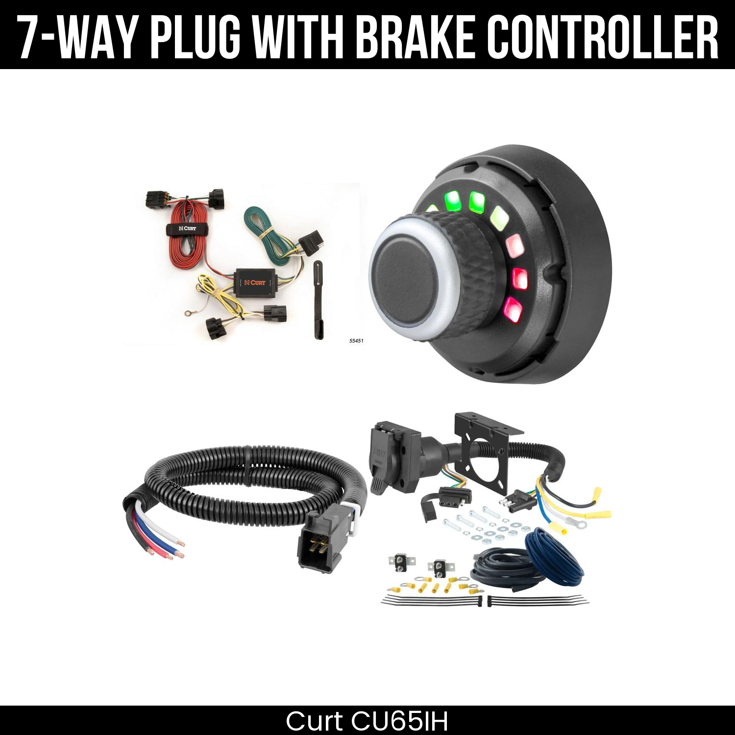 Trailer Wiring 7-Way Plug w/ Bracket , Spectrum Brake Control