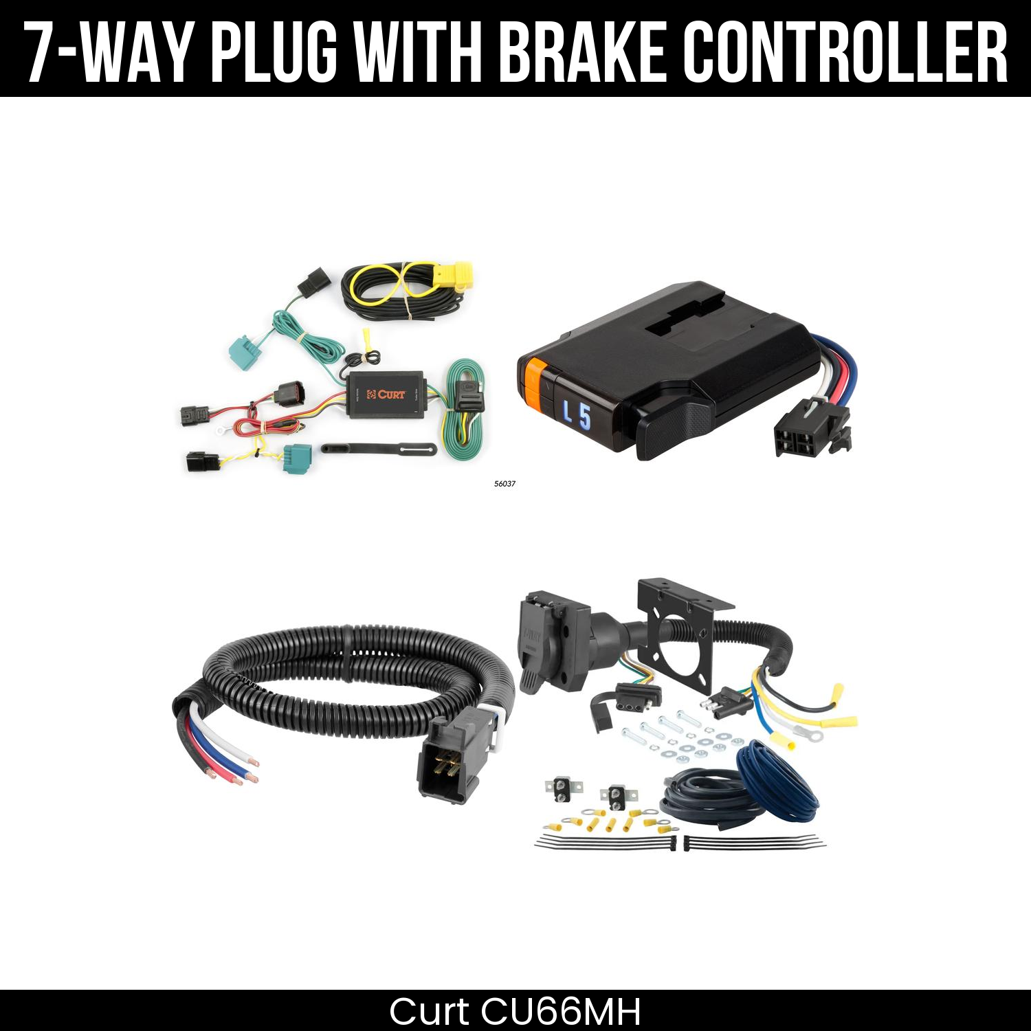 Trailer Wiring 7-Way Plug w/ Bracket , Discovery Next Brake Control
