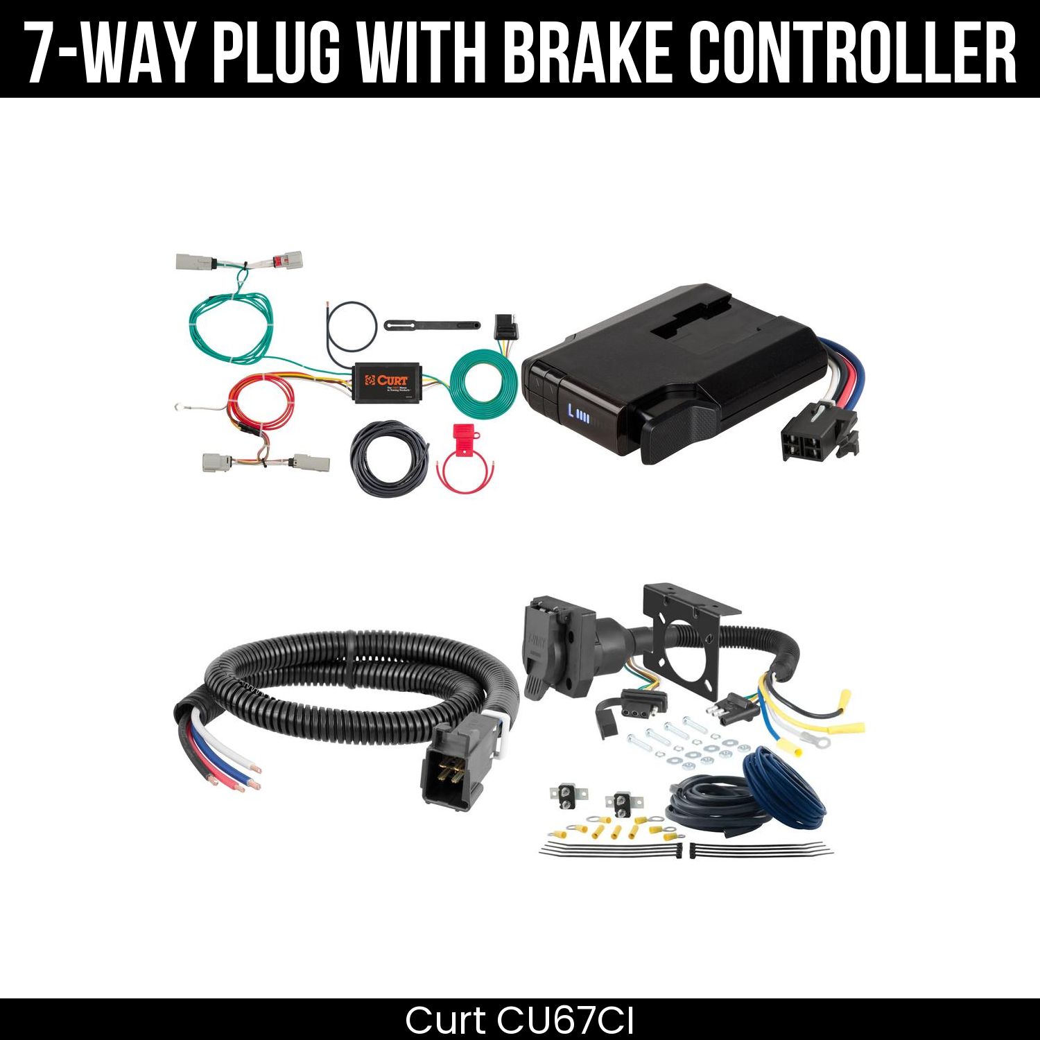 Trailer Wiring 7-Way Plug w/ Bracket , Venturer Brake Control