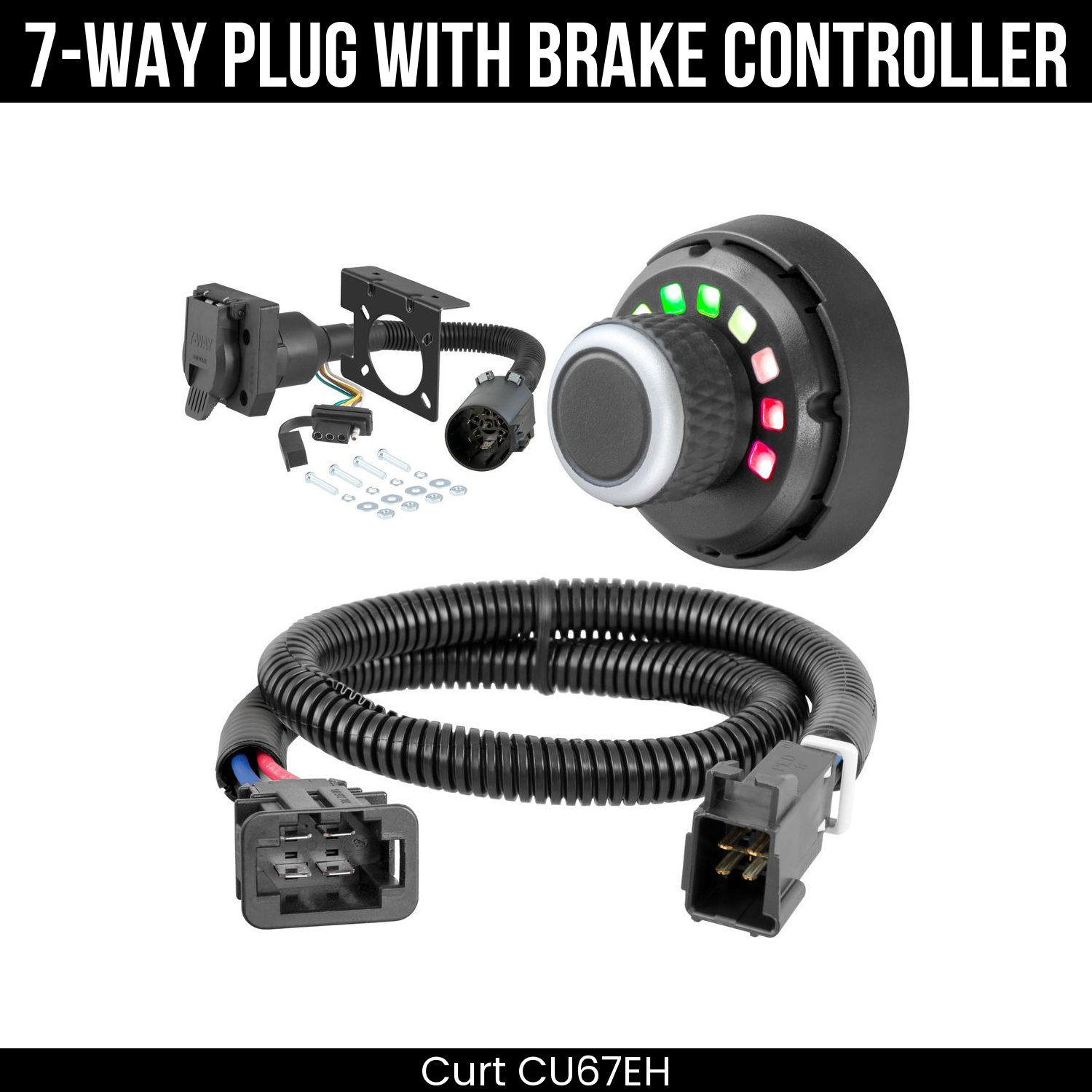 Trailer Wiring 7-Way Plug w/ Bracket , Spectrum Brake Control