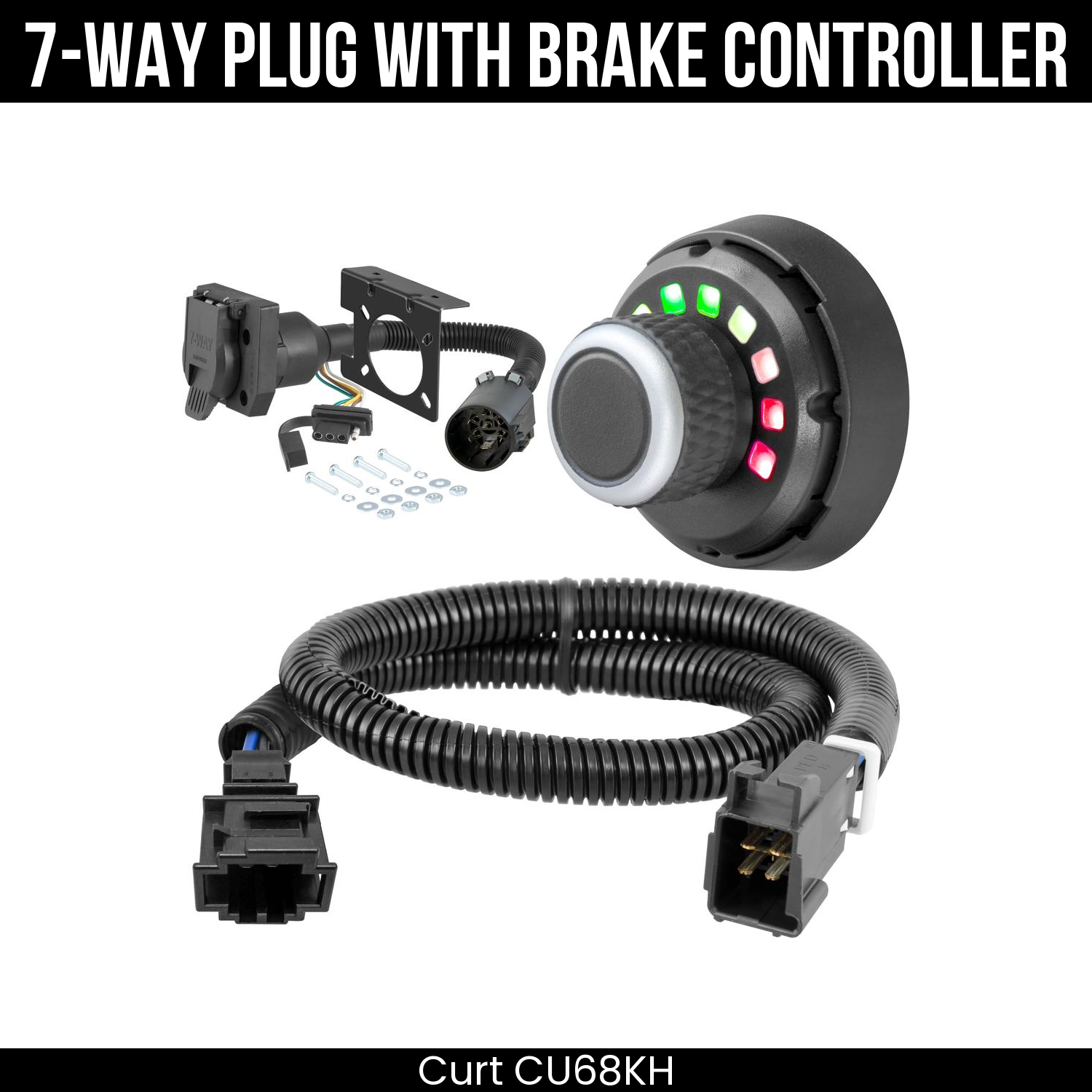 Trailer Wiring 7-Way Plug w/ Bracket , Spectrum Brake Control