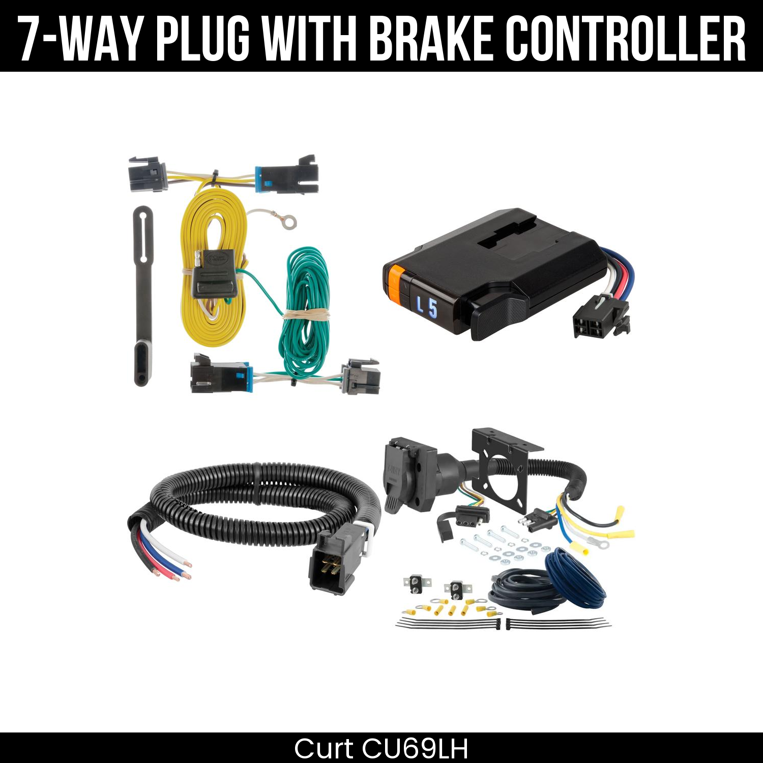 Trailer Wiring 7-Way Plug w/ Bracket , Discovery Next Brake Control