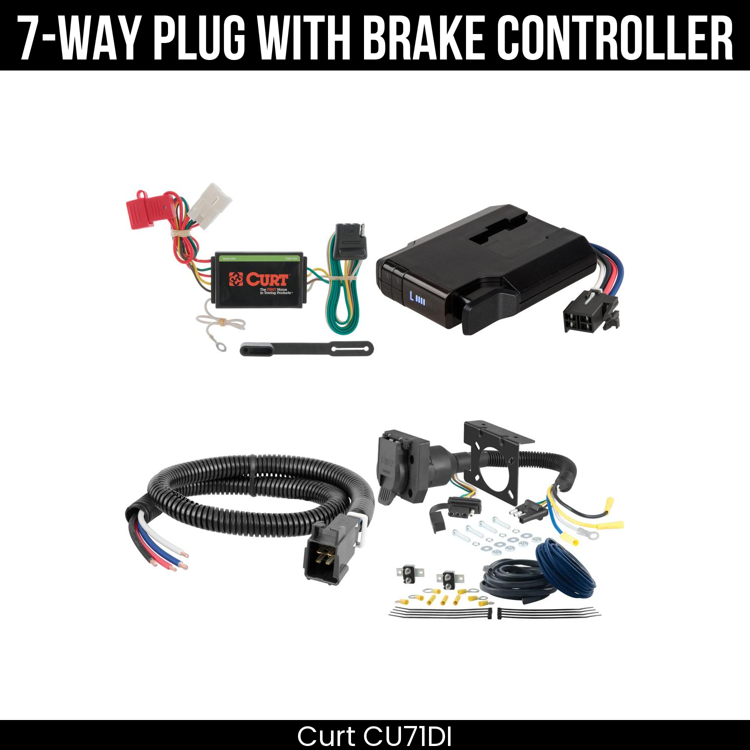 Trailer Wiring 7-Way Plug w/ Bracket , Venturer Brake Control