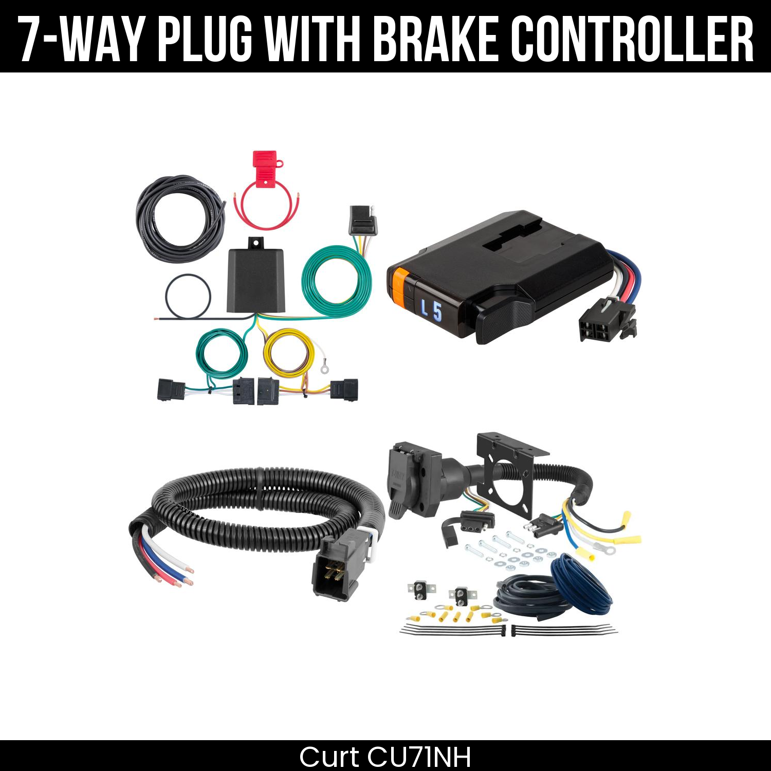 Trailer Wiring 7-Way Plug w/ Bracket , Discovery Next Brake Control