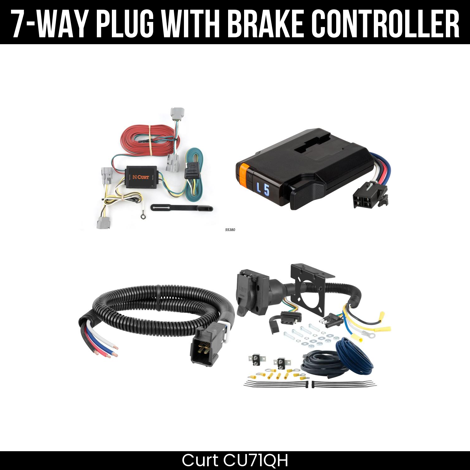 Trailer Wiring 7-Way Plug w/ Bracket , Discovery Next Brake Control