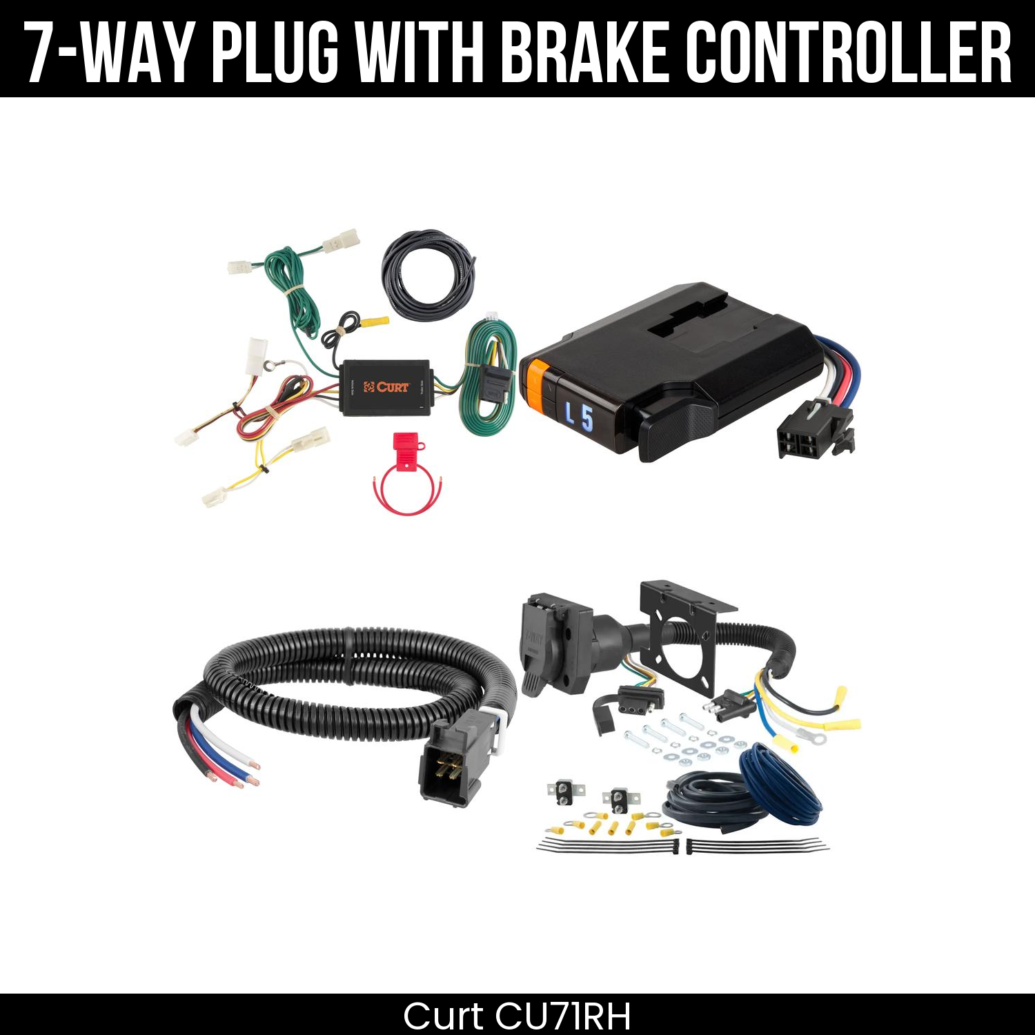 Trailer Wiring 7-Way Plug w/ Bracket , Discovery Next Brake Control