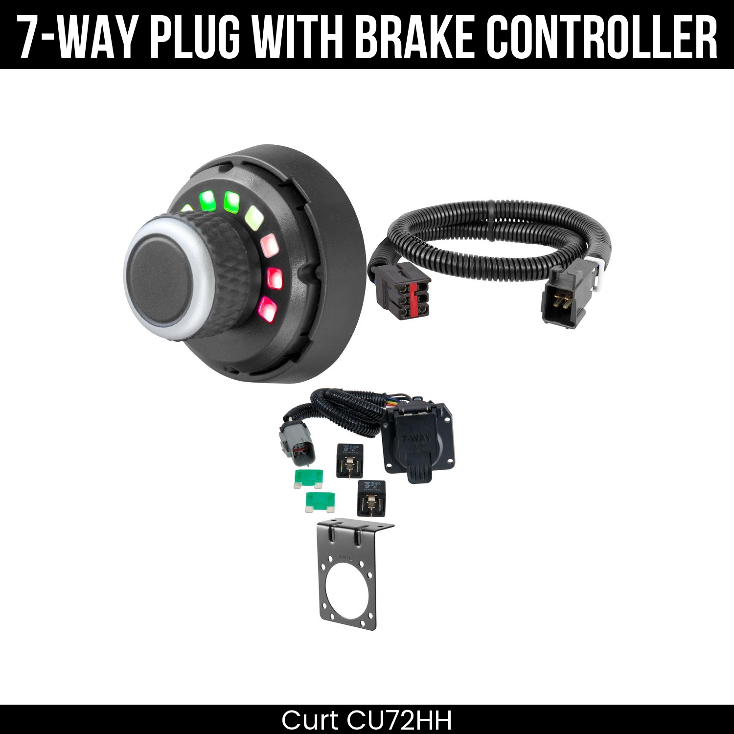Trailer Wiring 7-Way Plug w/ Bracket , Spectrum Brake Control