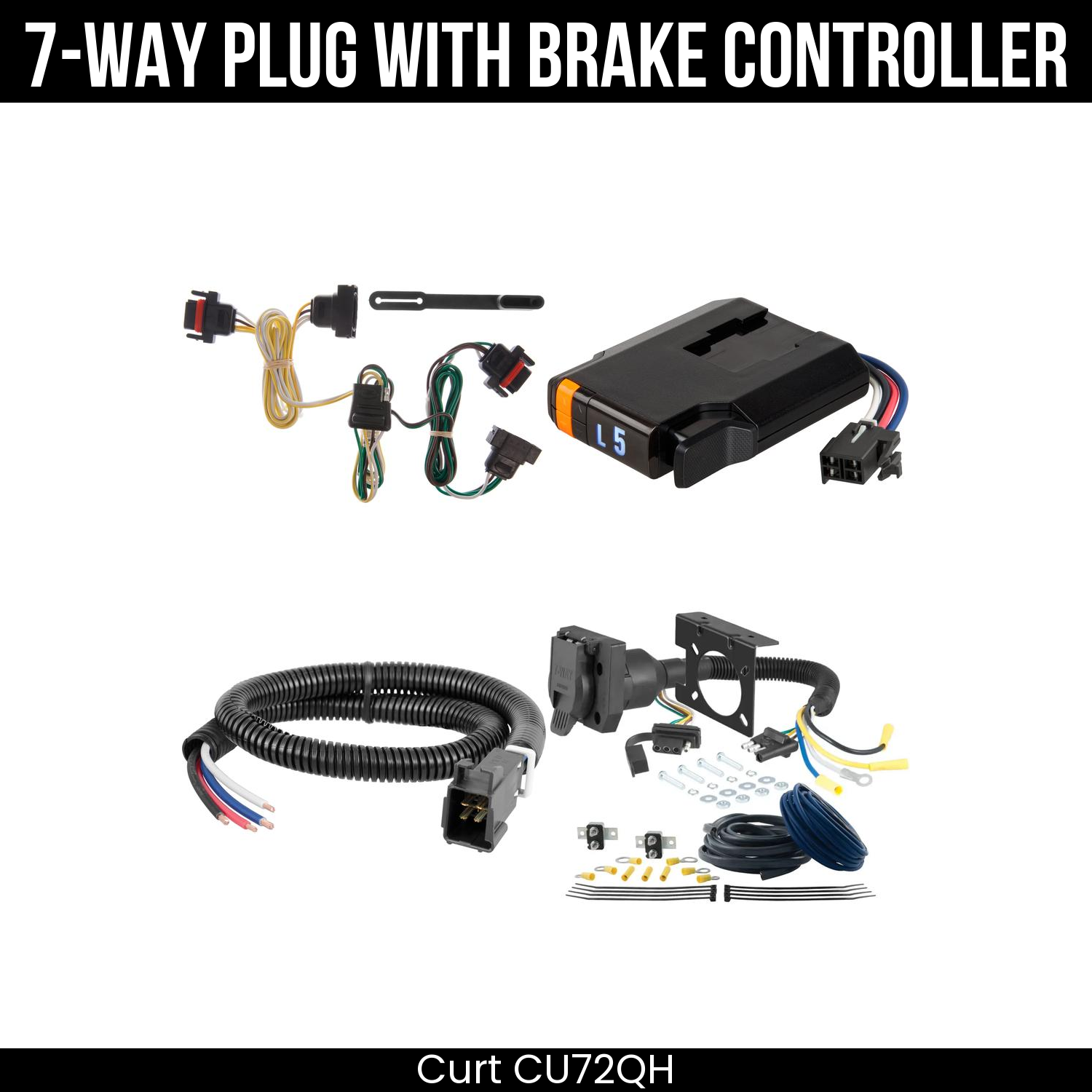 Trailer Wiring 7-Way Plug w/ Bracket , Discovery Next Brake Control