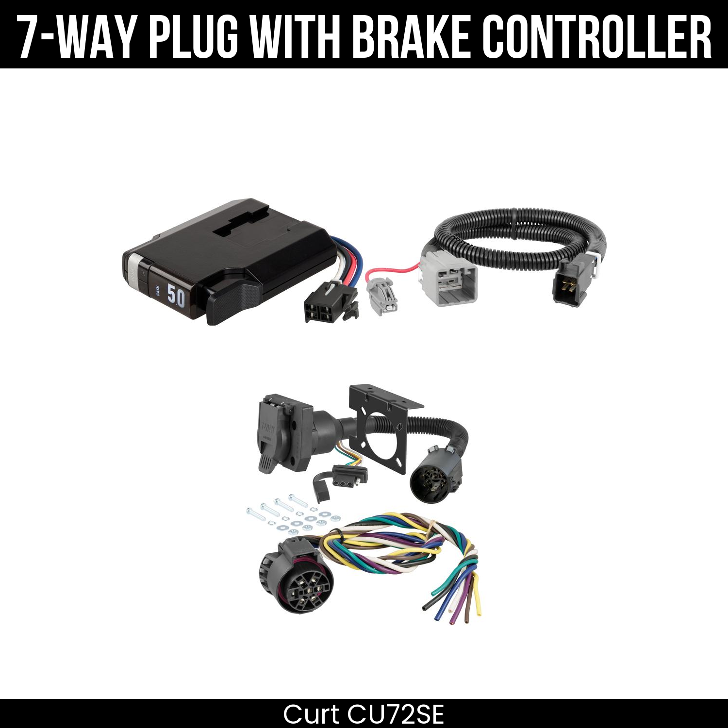 Trailer Wiring 7-Way Plug w/ Bracket , TriFlex NEXT Brake Control