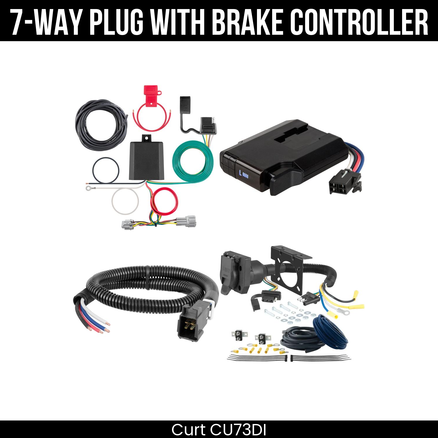Trailer Wiring 7-Way Plug w/ Bracket , Venturer Brake Control