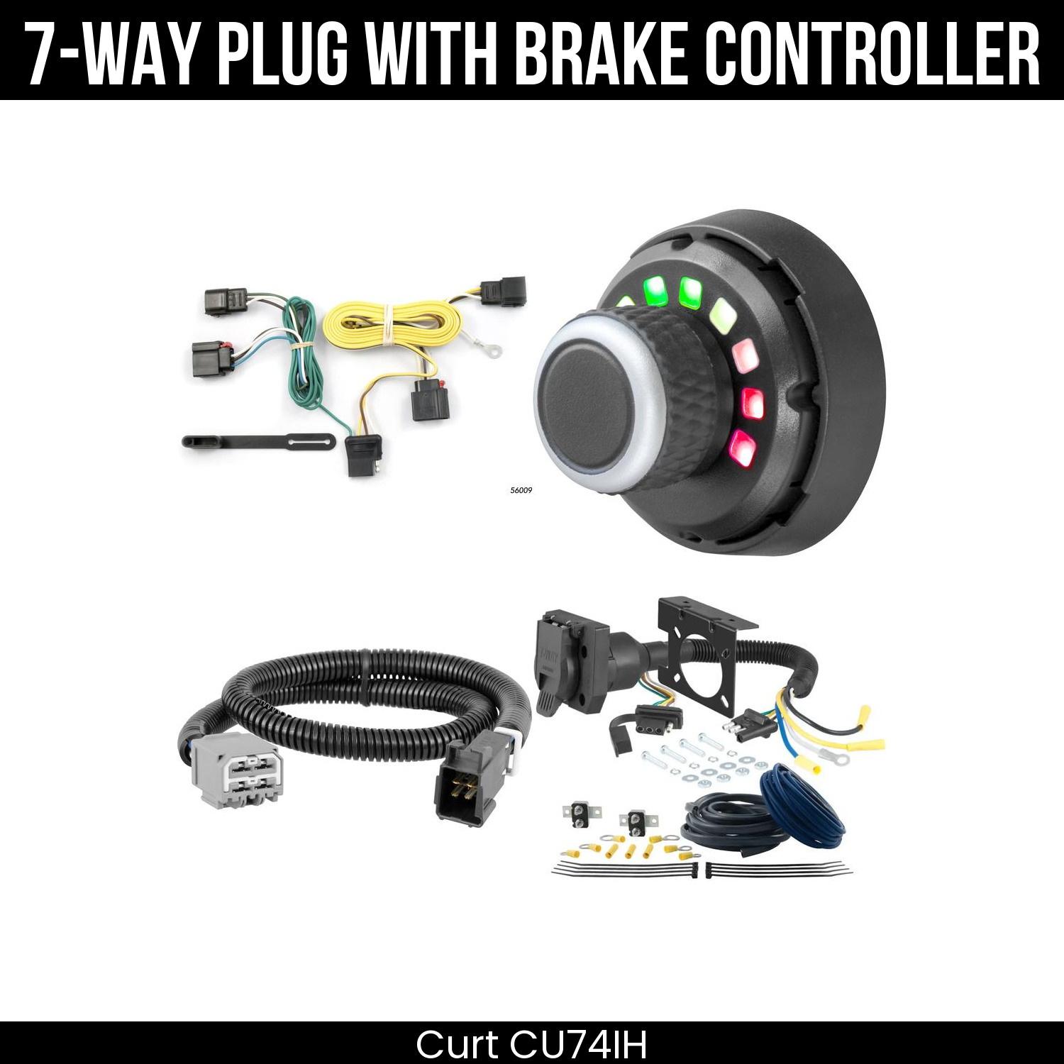 Trailer Wiring 7-Way Plug w/ Bracket , Spectrum Brake Control