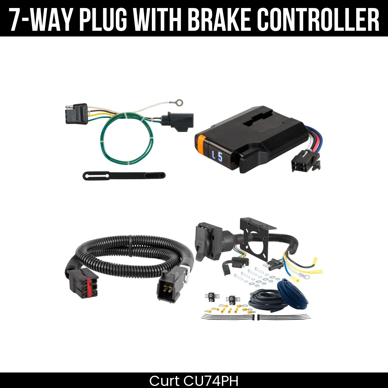 Trailer Wiring 7-Way Plug w/ Bracket , Discovery Next Brake Control