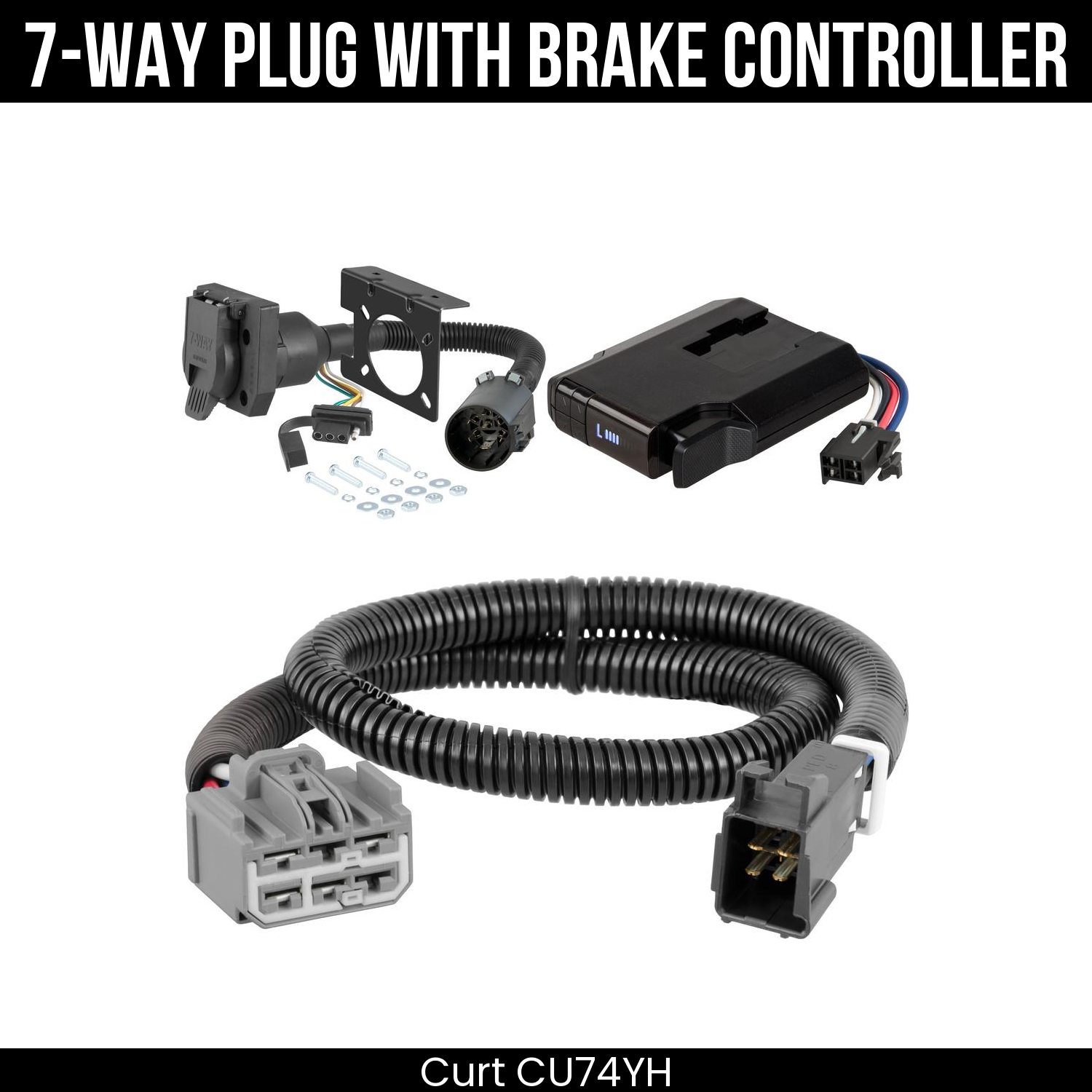 Trailer Wiring 7-Way Plug w/ Bracket , Venturer Brake Control