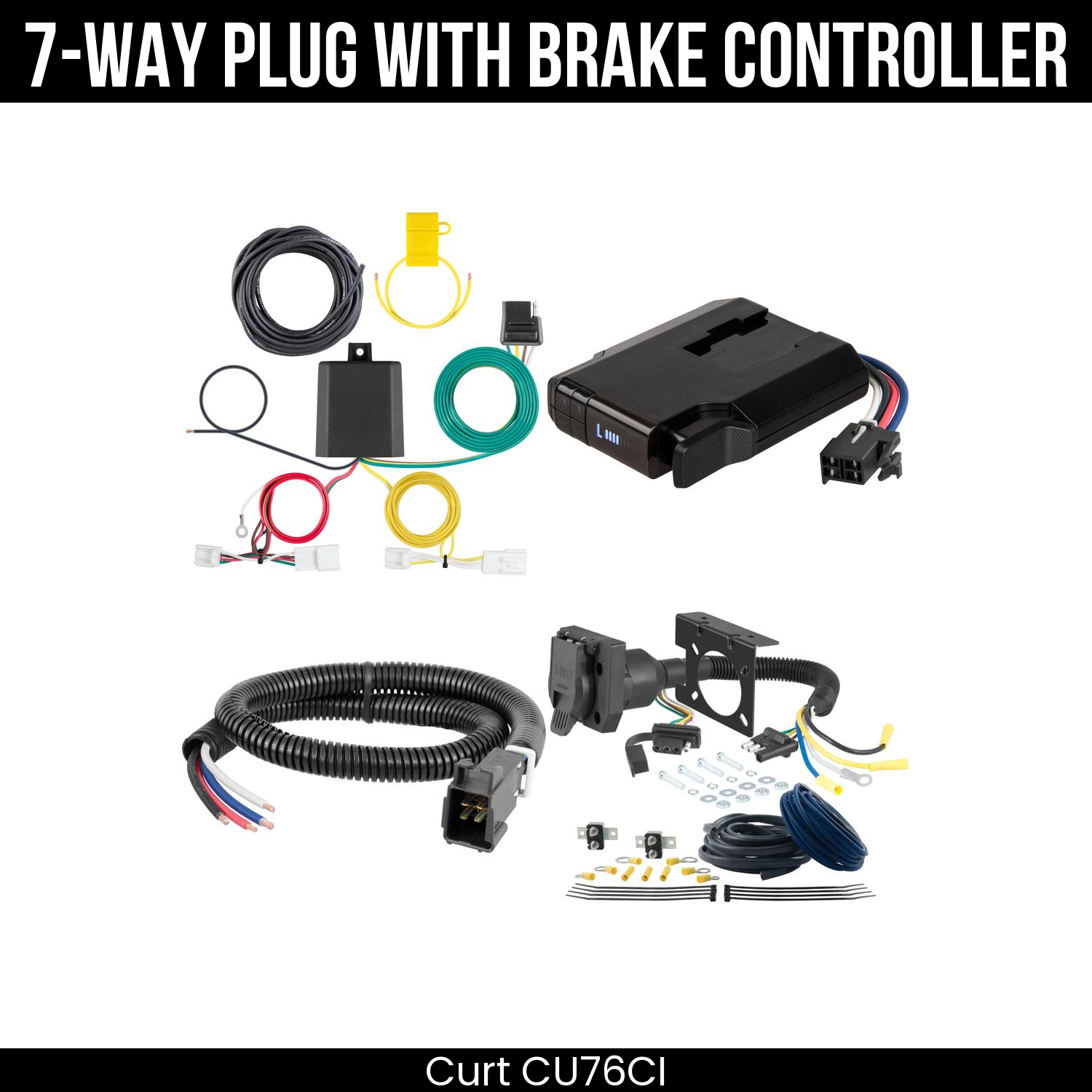 Trailer Wiring 7-Way Plug w/ Bracket , Venturer Brake Control