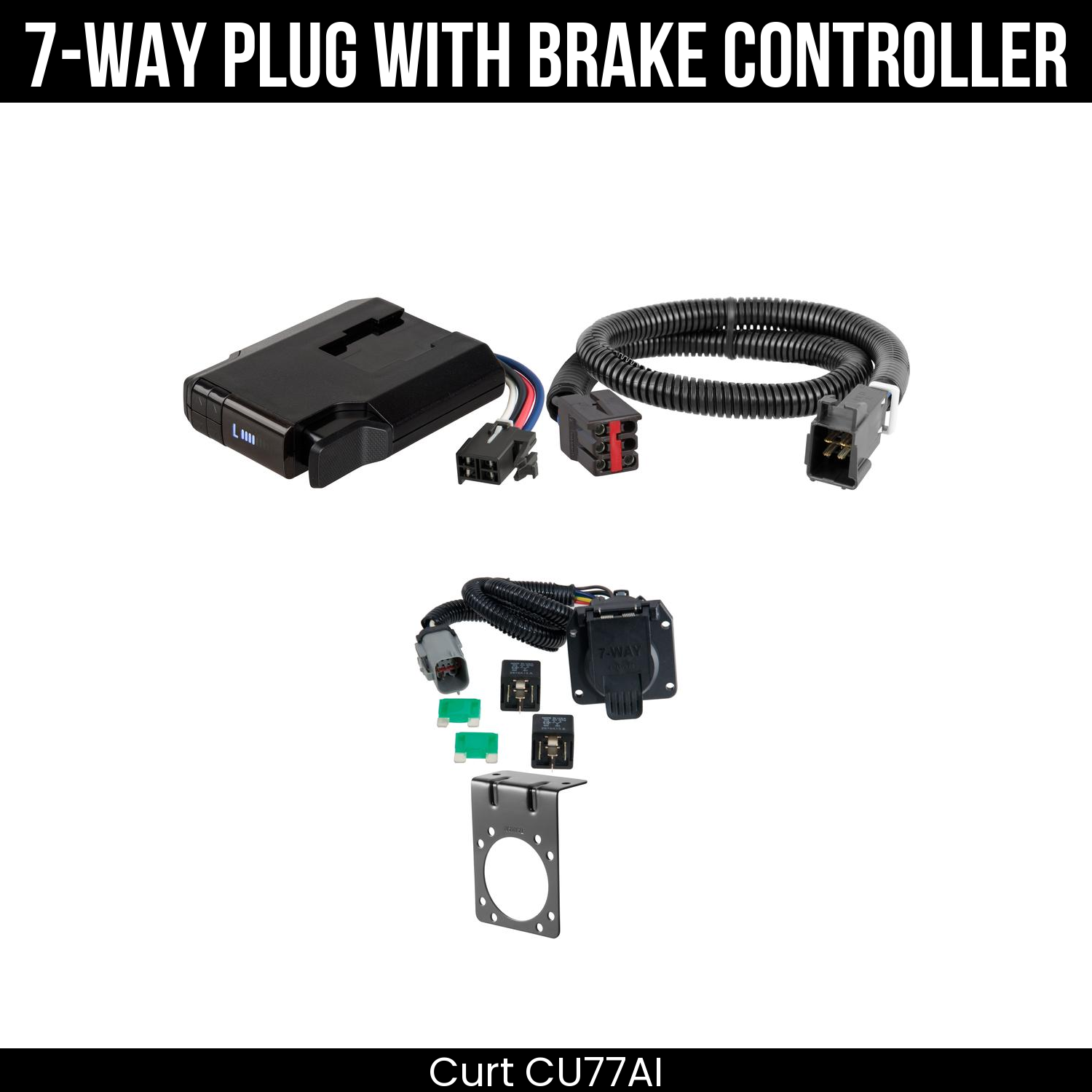 Trailer Wiring 7-Way Plug w/ Bracket , Venturer Brake Control