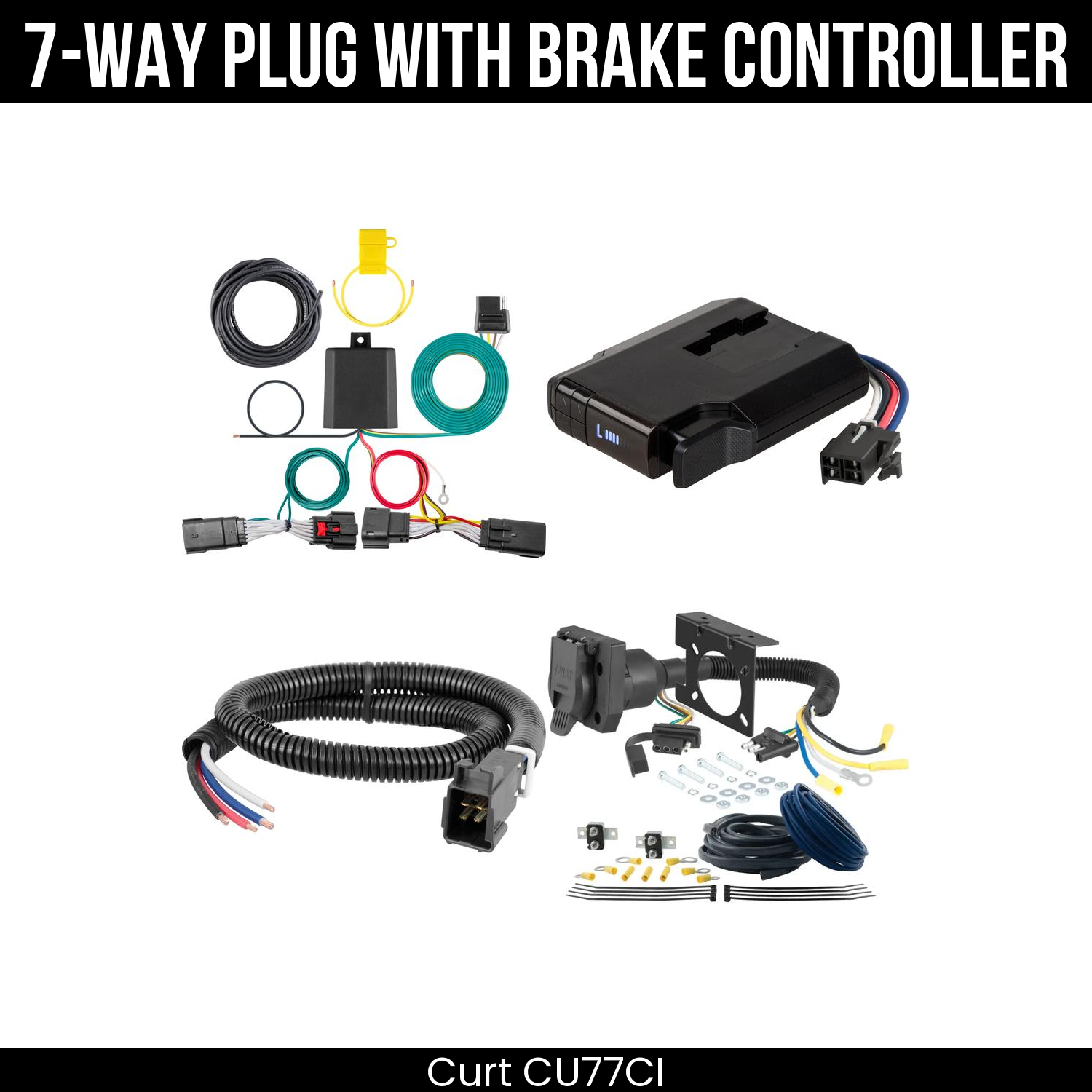 Trailer Wiring 7-Way Plug w/ Bracket , Venturer Brake Control
