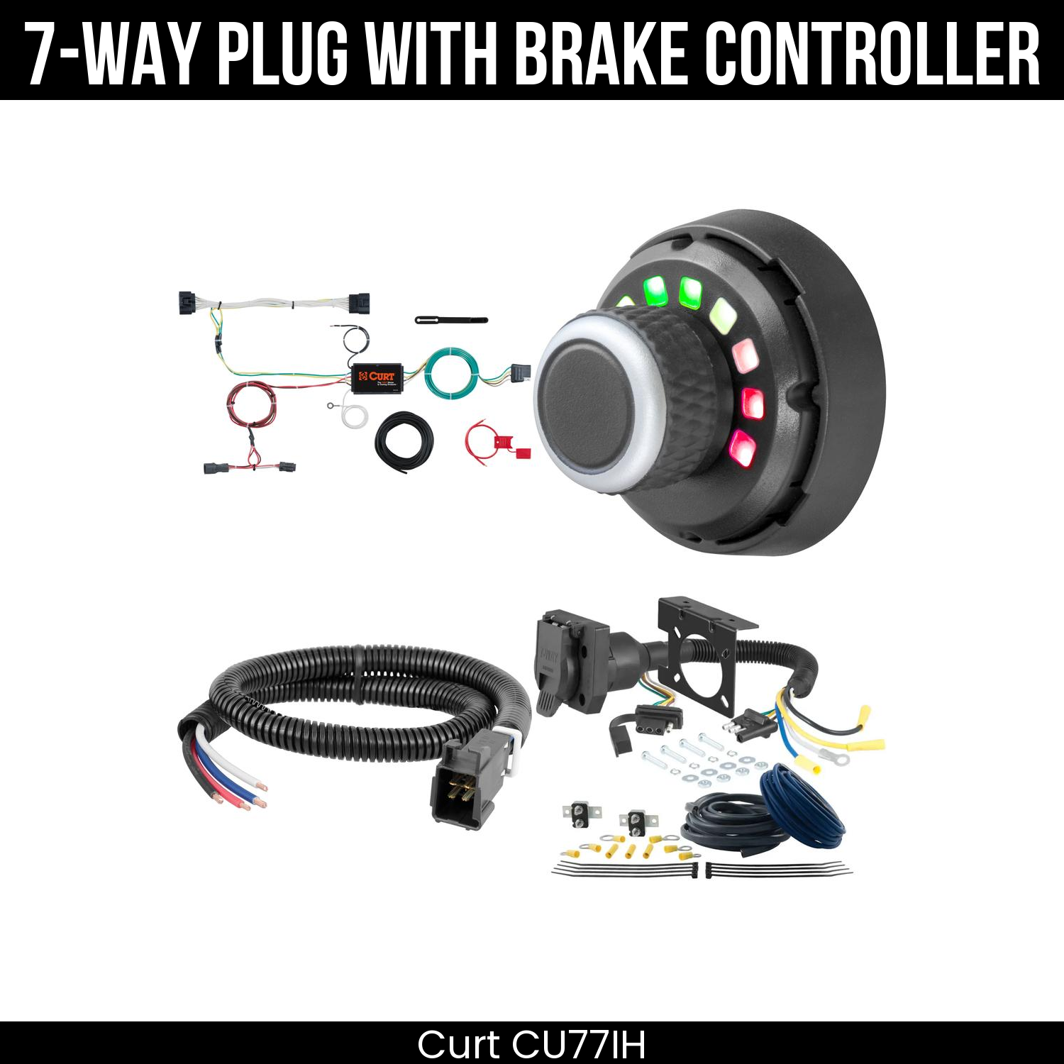 Trailer Wiring 7-Way Plug w/ Bracket , Spectrum Brake Control