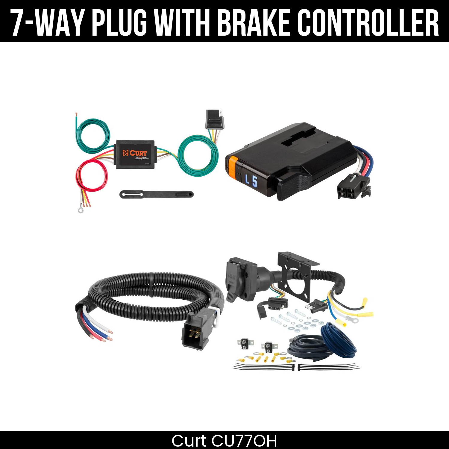 Trailer Wiring 7-Way Plug w/ Bracket , Discovery Next Brake Control