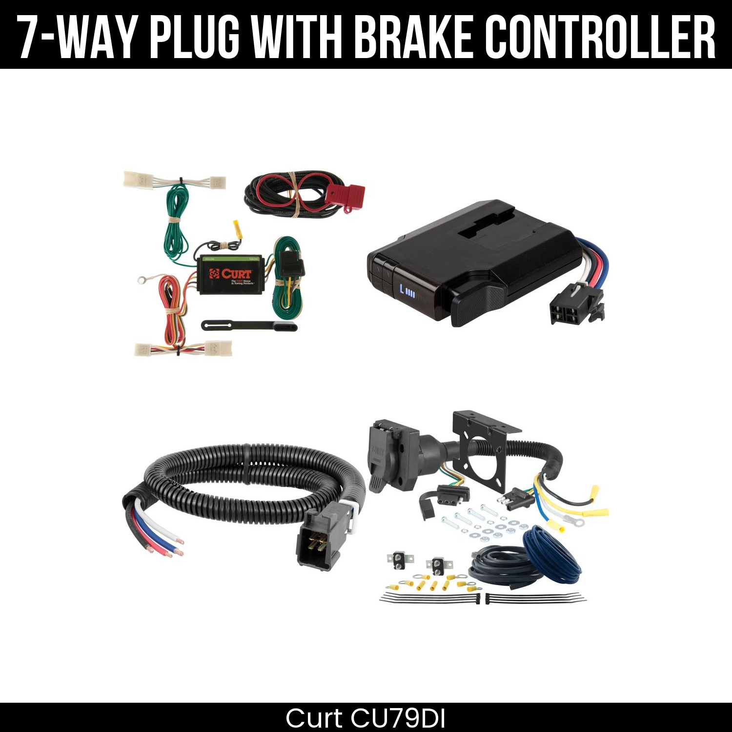Trailer Wiring 7-Way Plug w/ Bracket , Venturer Brake Control