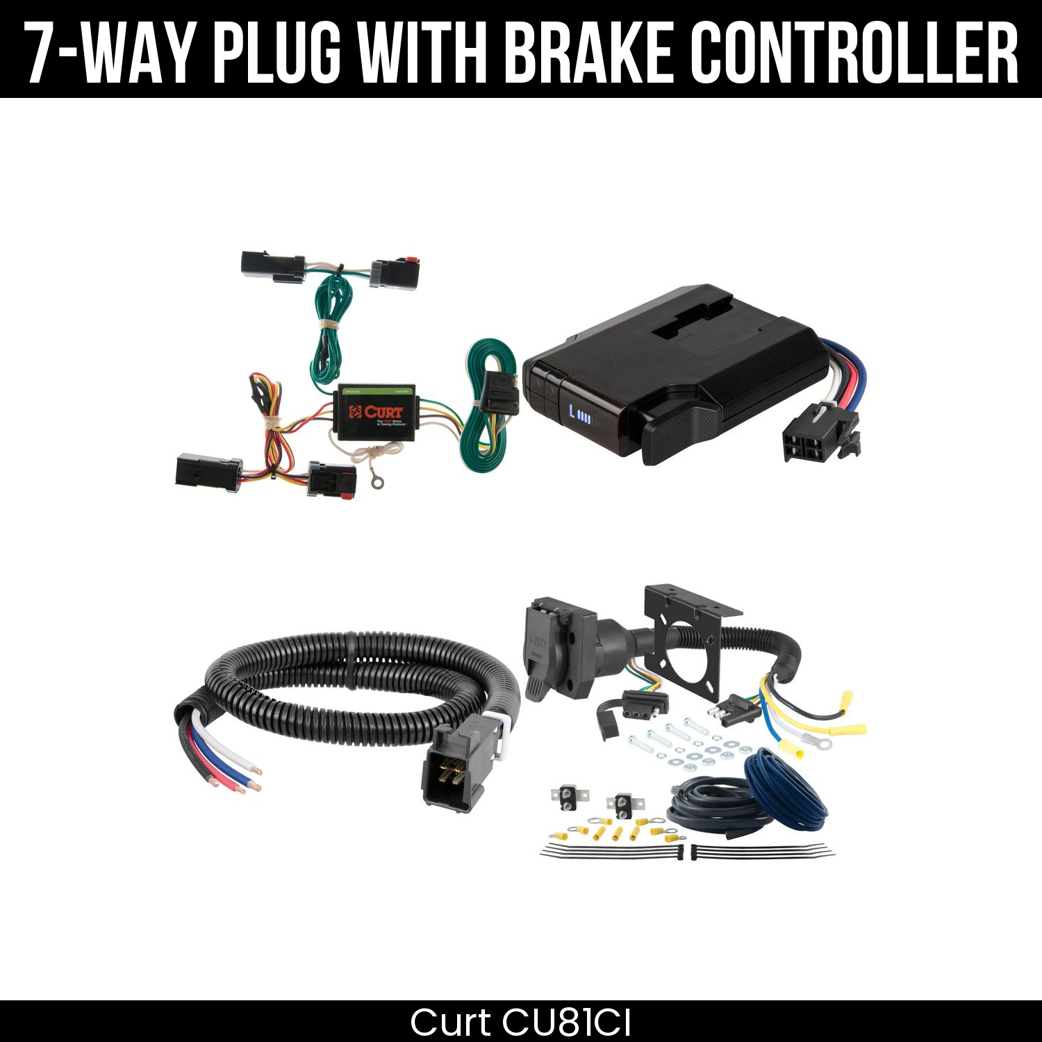 Trailer Wiring 7-Way Plug w/ Bracket , Venturer Brake Control