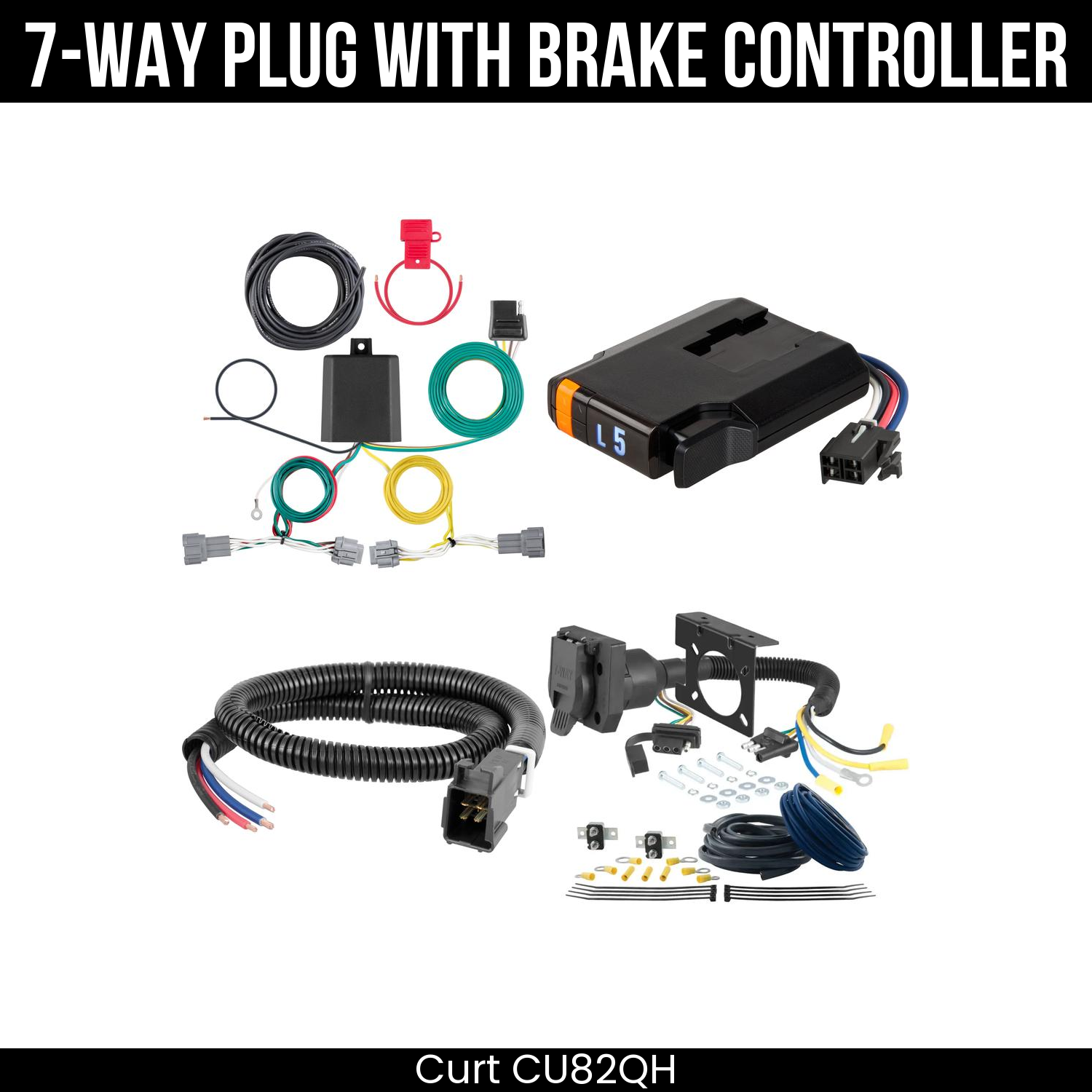Trailer Wiring 7-Way Plug w/ Bracket , Discovery Next Brake Control