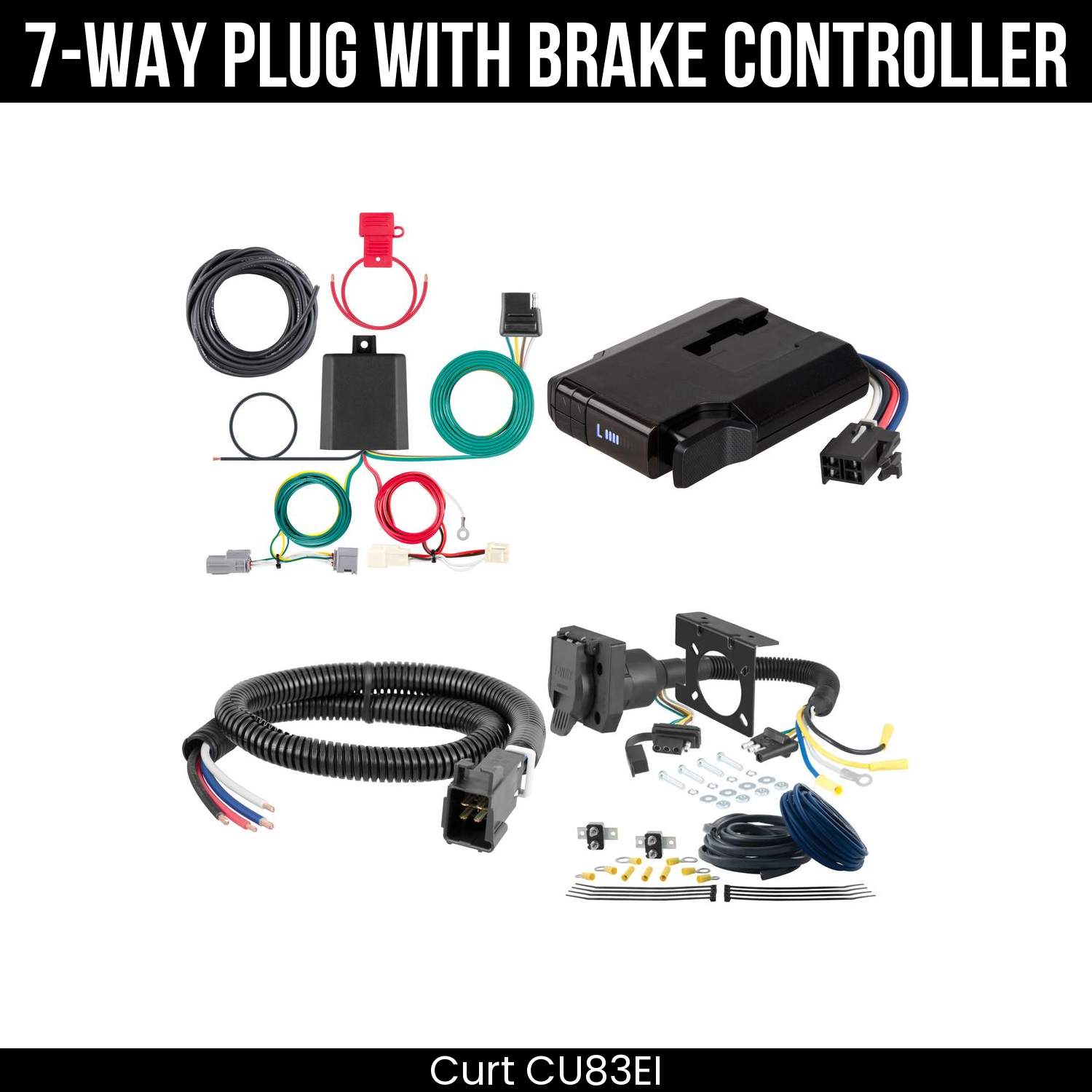 Trailer Wiring 7-Way Plug w/ Bracket , Venturer Brake Control