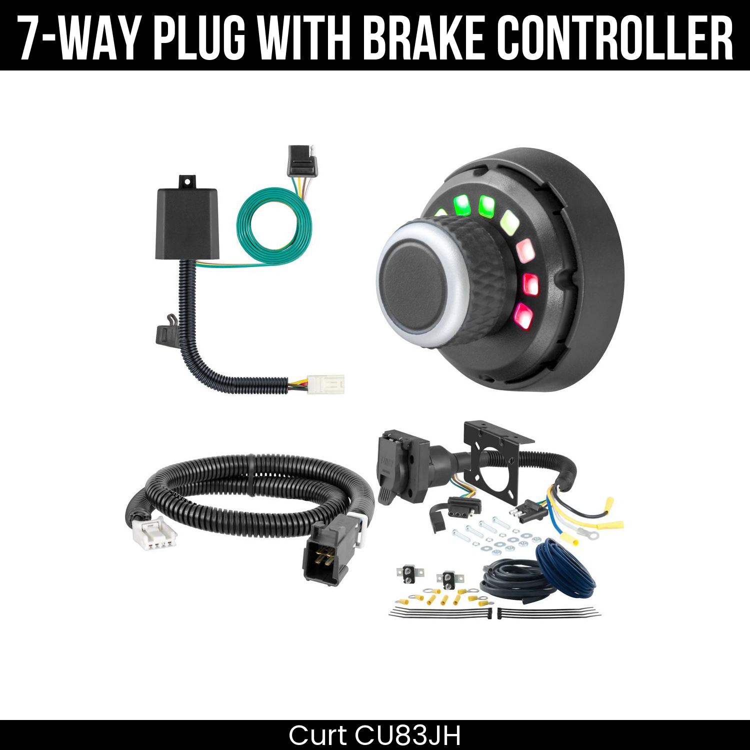 Trailer Wiring 7-Way Plug w/ Bracket , Spectrum Brake Control