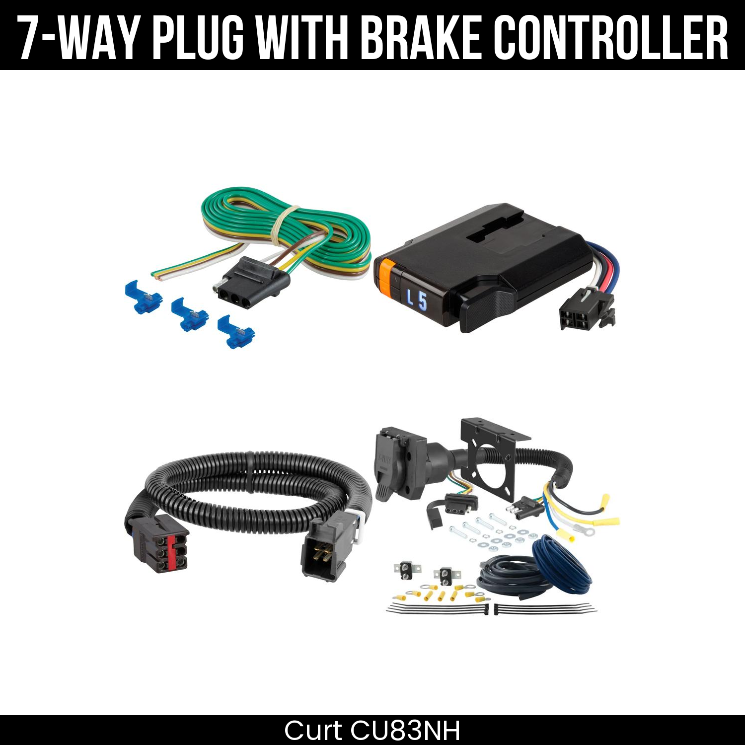 Trailer Wiring 7-Way Plug w/ Bracket , Discovery Next Brake Control