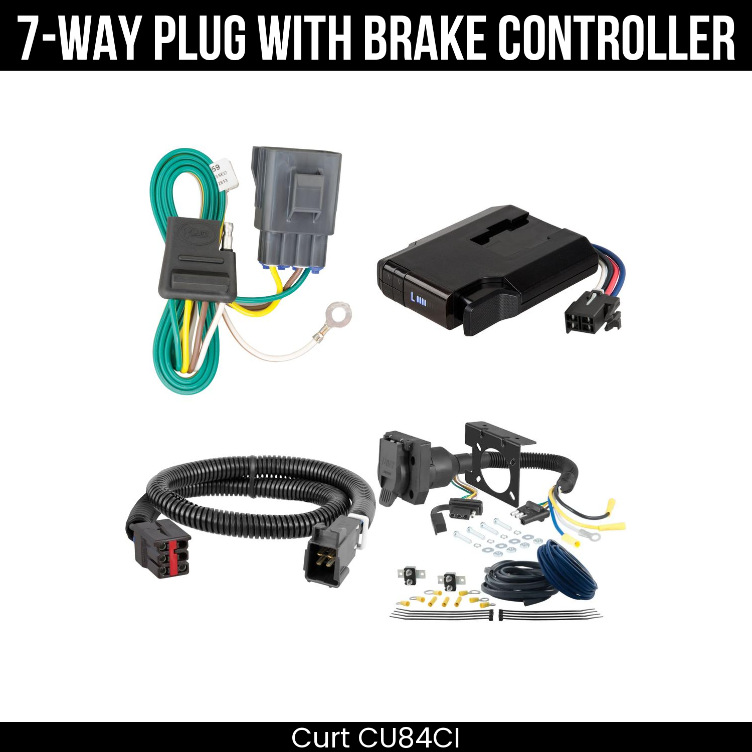 Trailer Wiring 7-Way Plug w/ Bracket , Venturer Brake Control