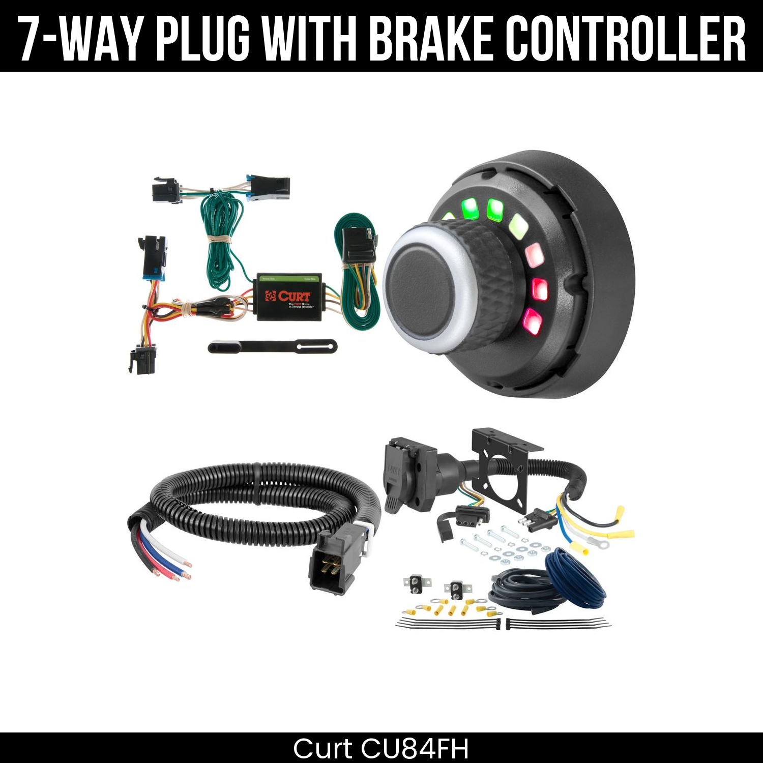 Trailer Wiring 7-Way Plug w/ Bracket , Spectrum Brake Control