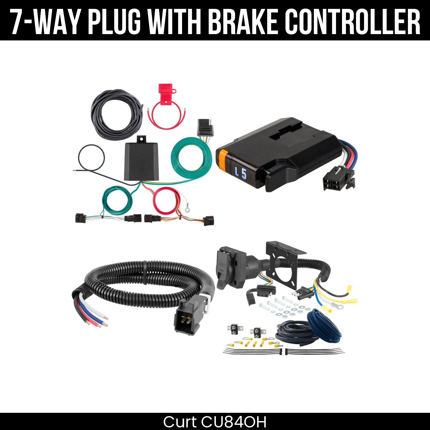 Trailer Wiring 7-Way Plug w/ Bracket , Discovery Next Brake Control