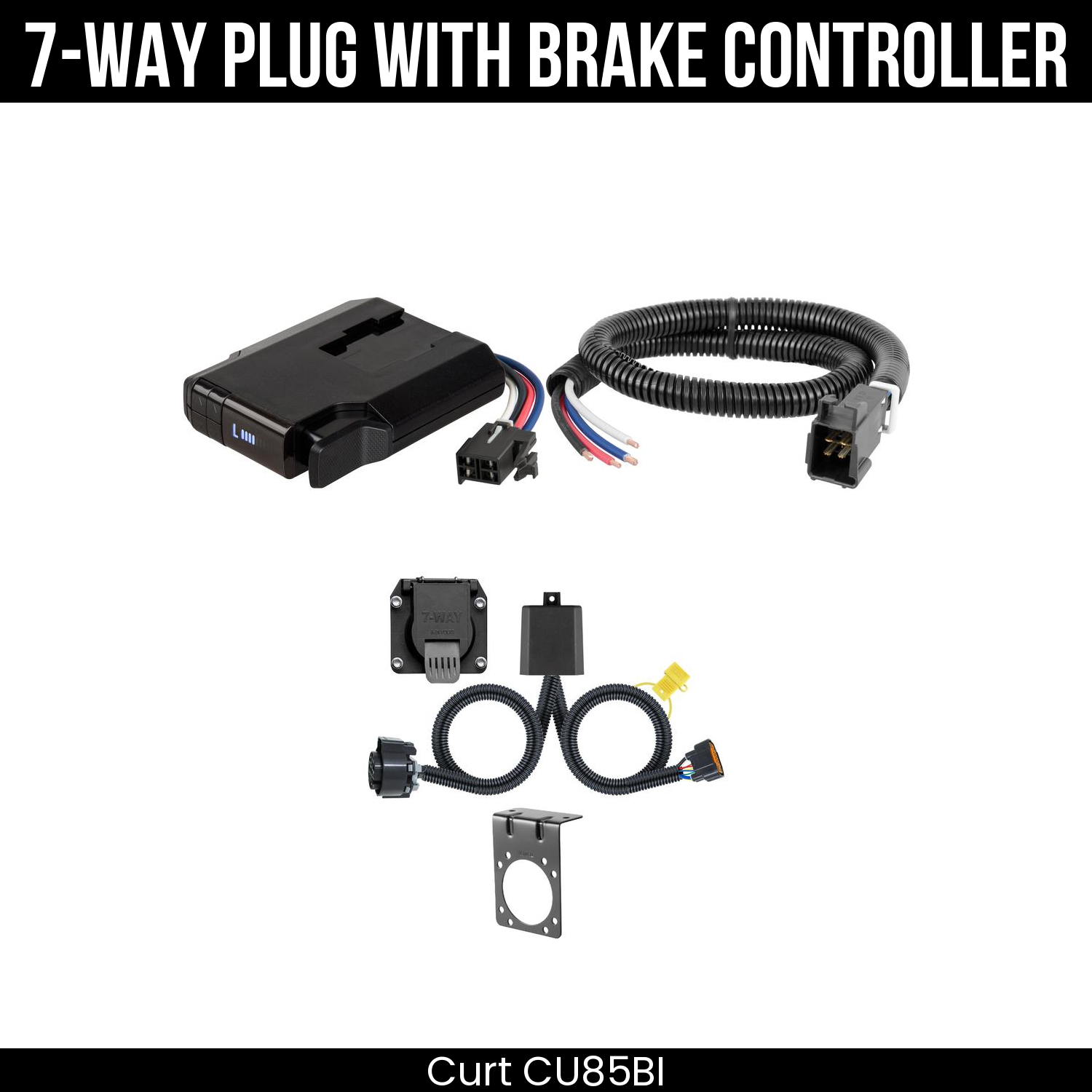 Trailer Wiring 7-Way Plug w/ Bracket , Venturer Brake Control