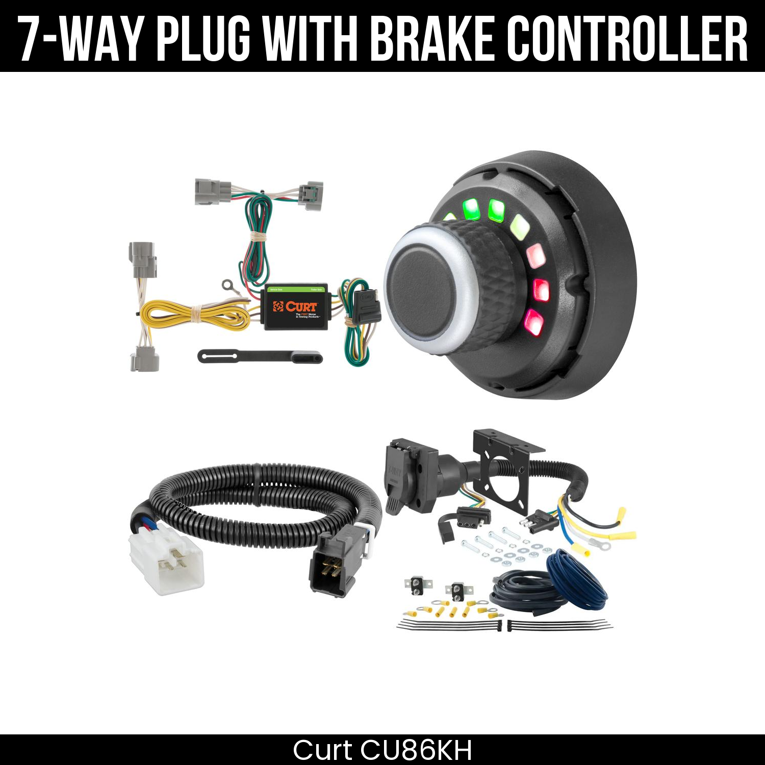 Trailer Wiring 7-Way Plug w/ Bracket , Spectrum Brake Control
