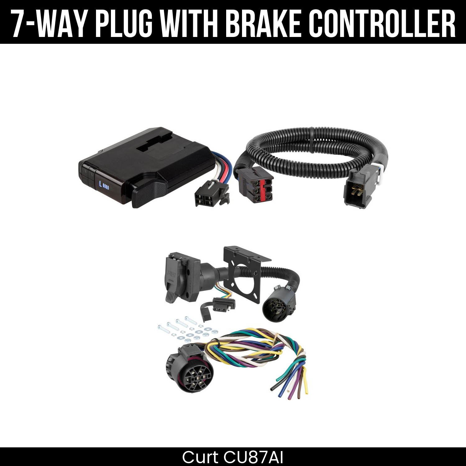 Trailer Wiring 7-Way Plug w/ Bracket , Venturer Brake Control
