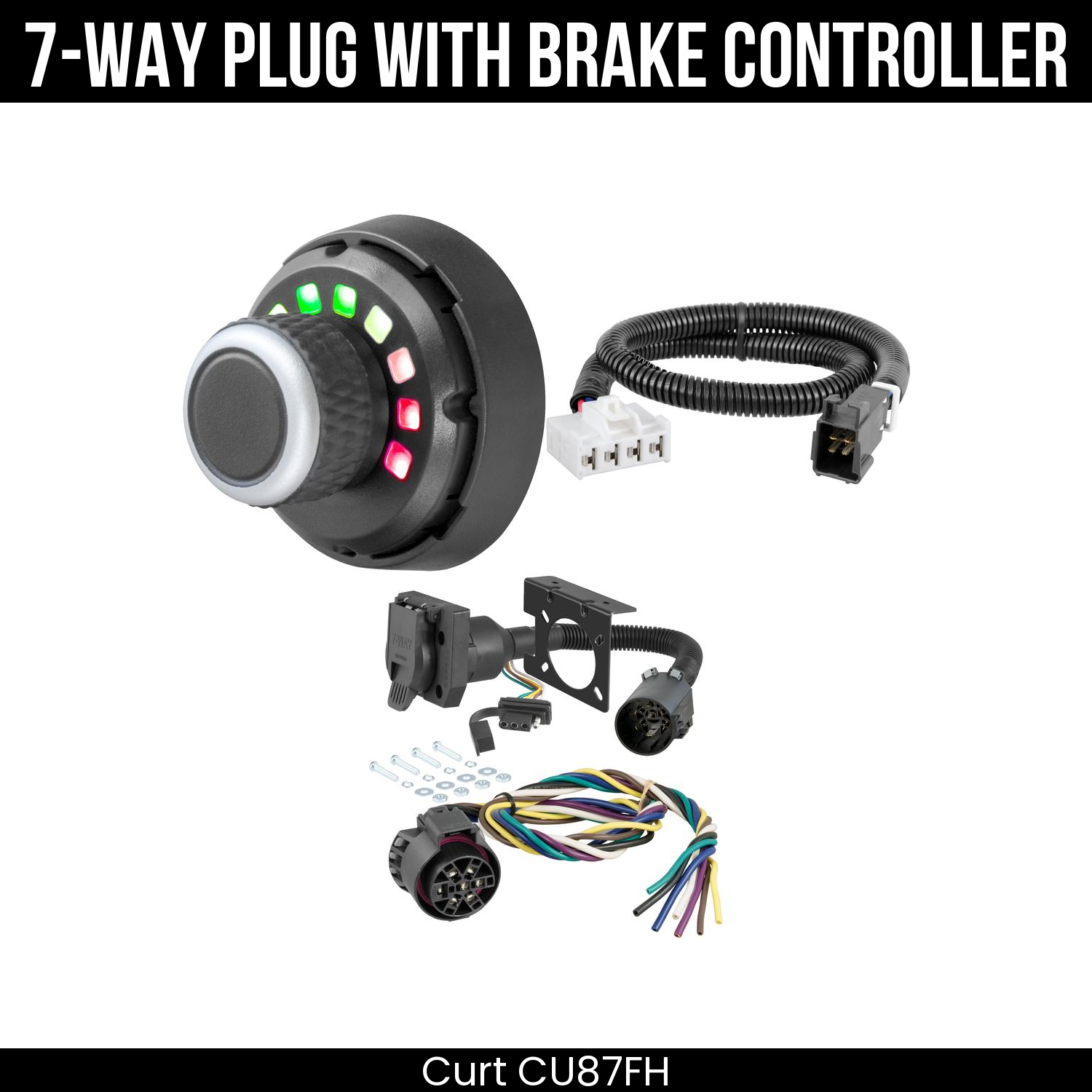 Trailer Wiring 7-Way Plug w/ Bracket , Spectrum Brake Control