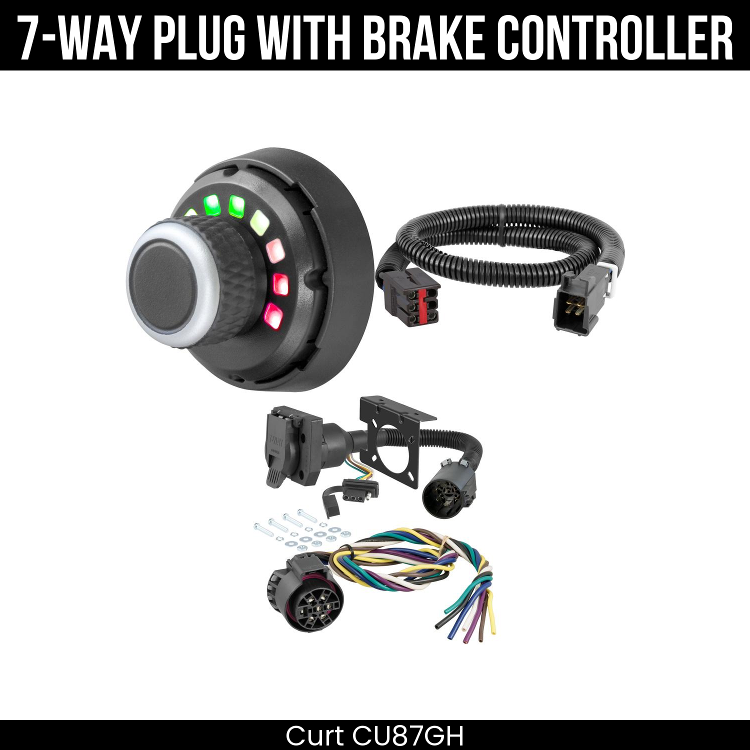 Trailer Wiring 7-Way Plug w/ Bracket , Spectrum Brake Control