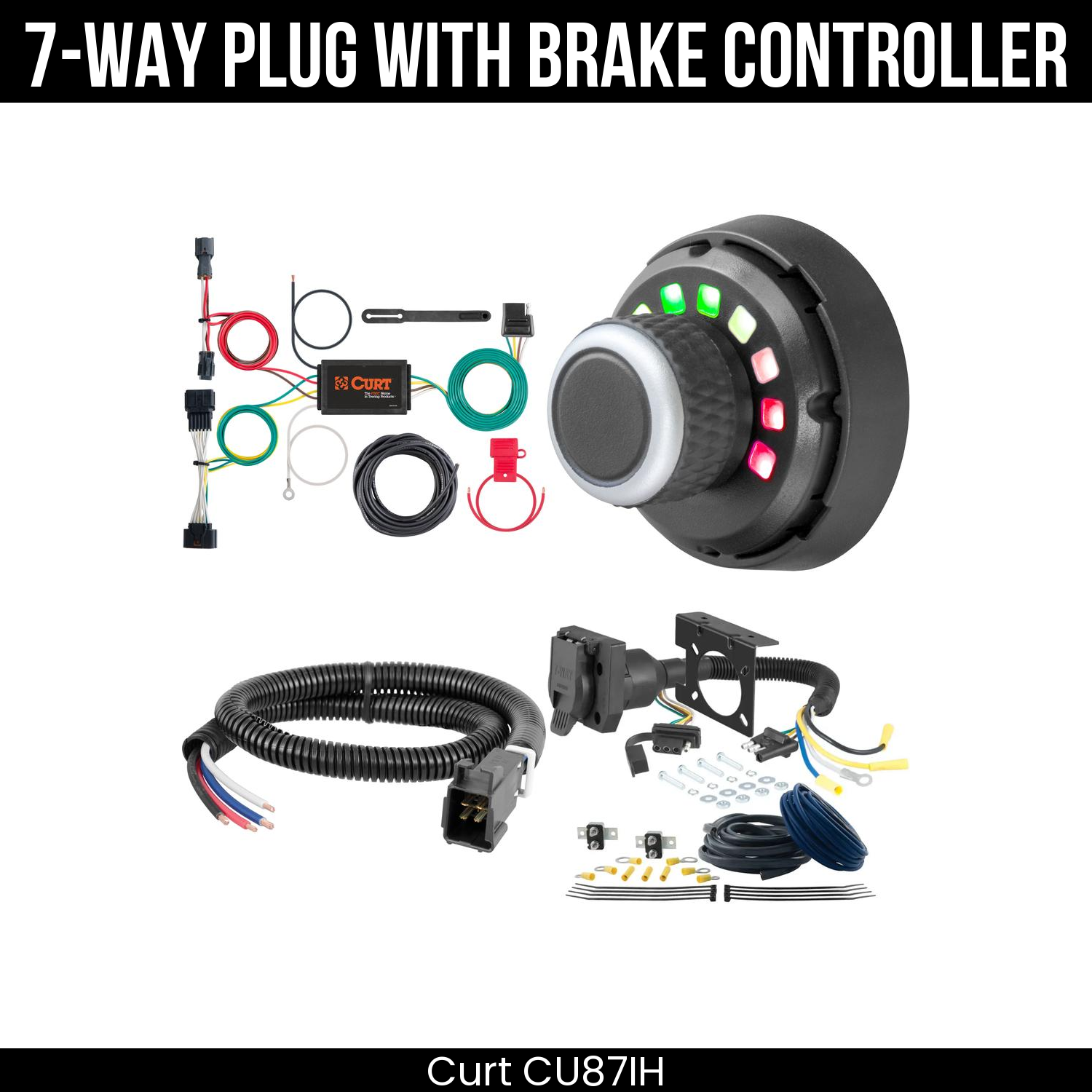 Trailer Wiring 7-Way Plug w/ Bracket , Spectrum Brake Control