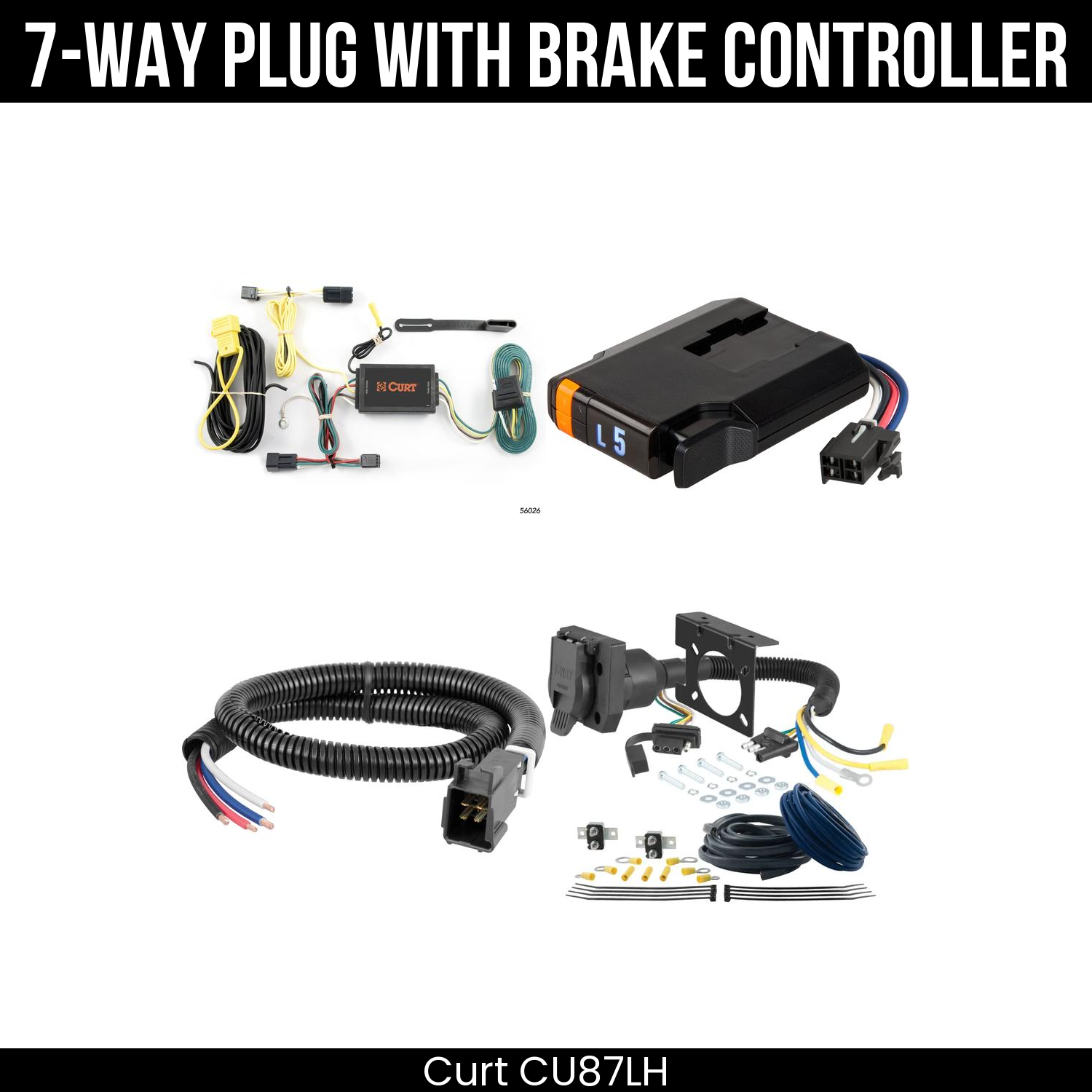 Trailer Wiring 7-Way Plug w/ Bracket , Discovery Next Brake Control