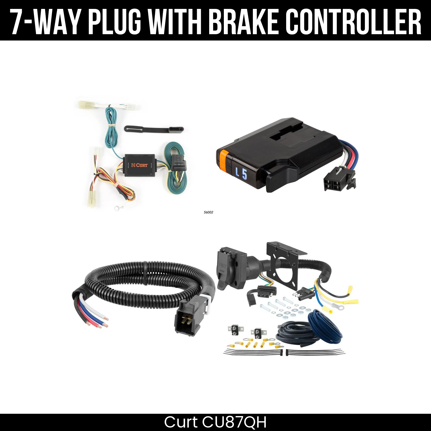 Trailer Wiring 7-Way Plug w/ Bracket , Discovery Next Brake Control