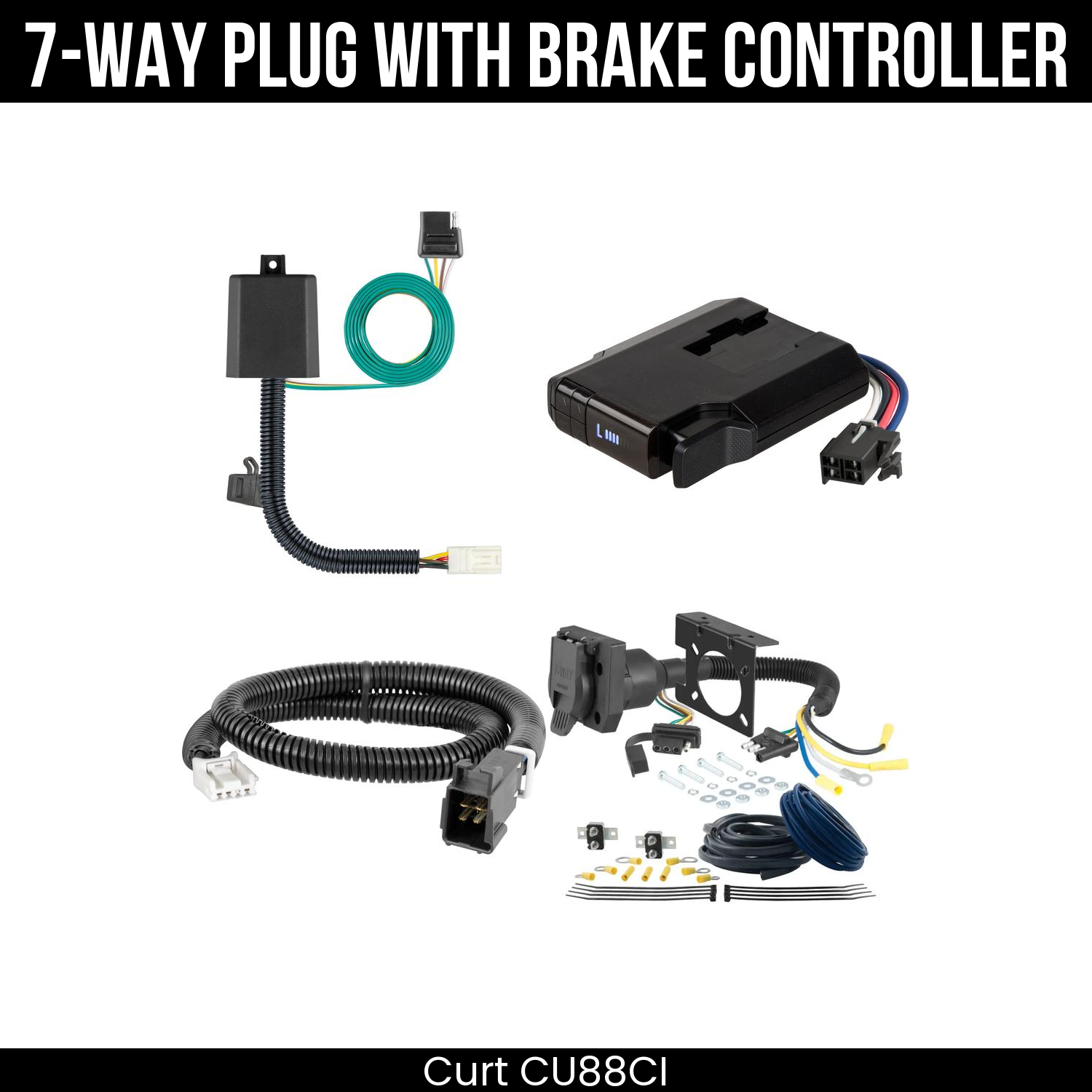Trailer Wiring 7-Way Plug w/ Bracket , Venturer Brake Control