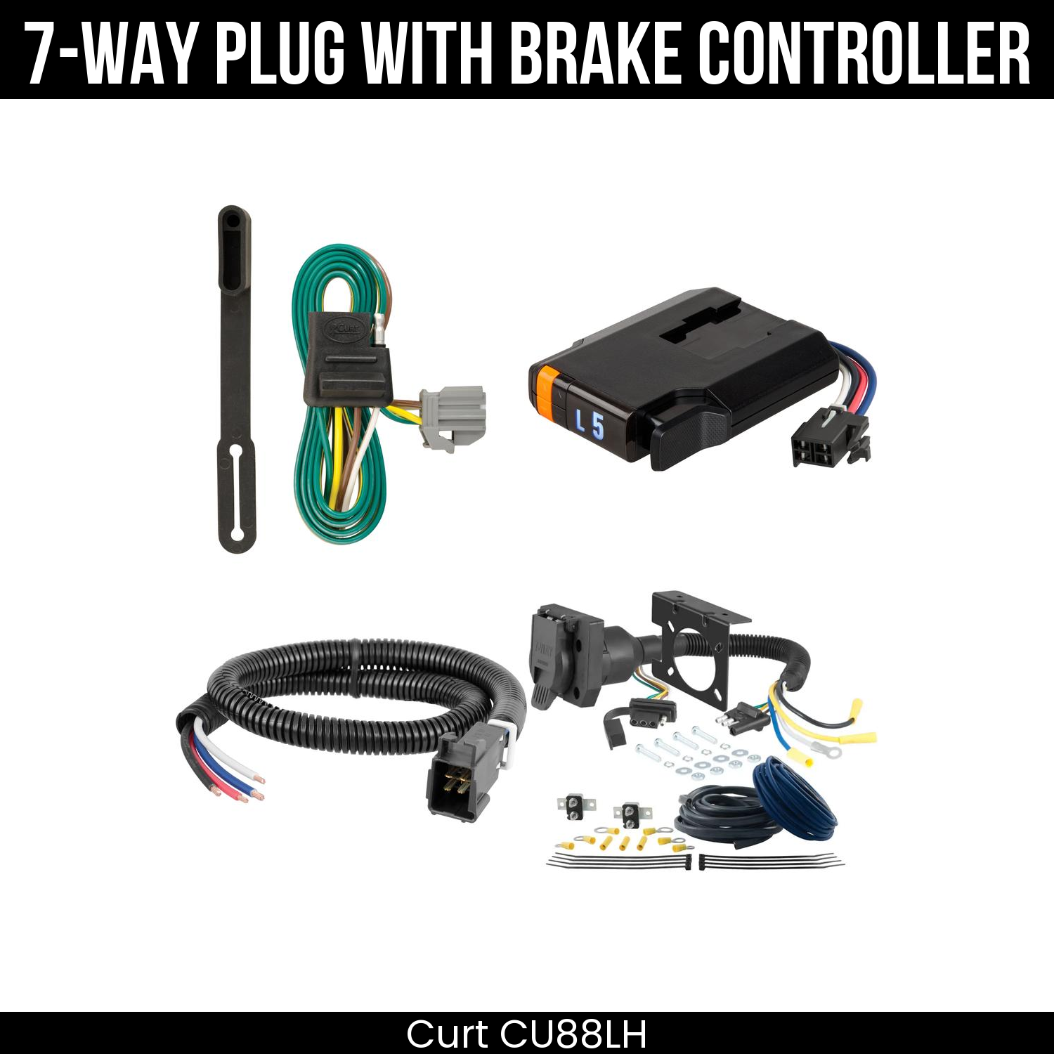 Trailer Wiring 7-Way Plug w/ Bracket , Discovery Next Brake Control